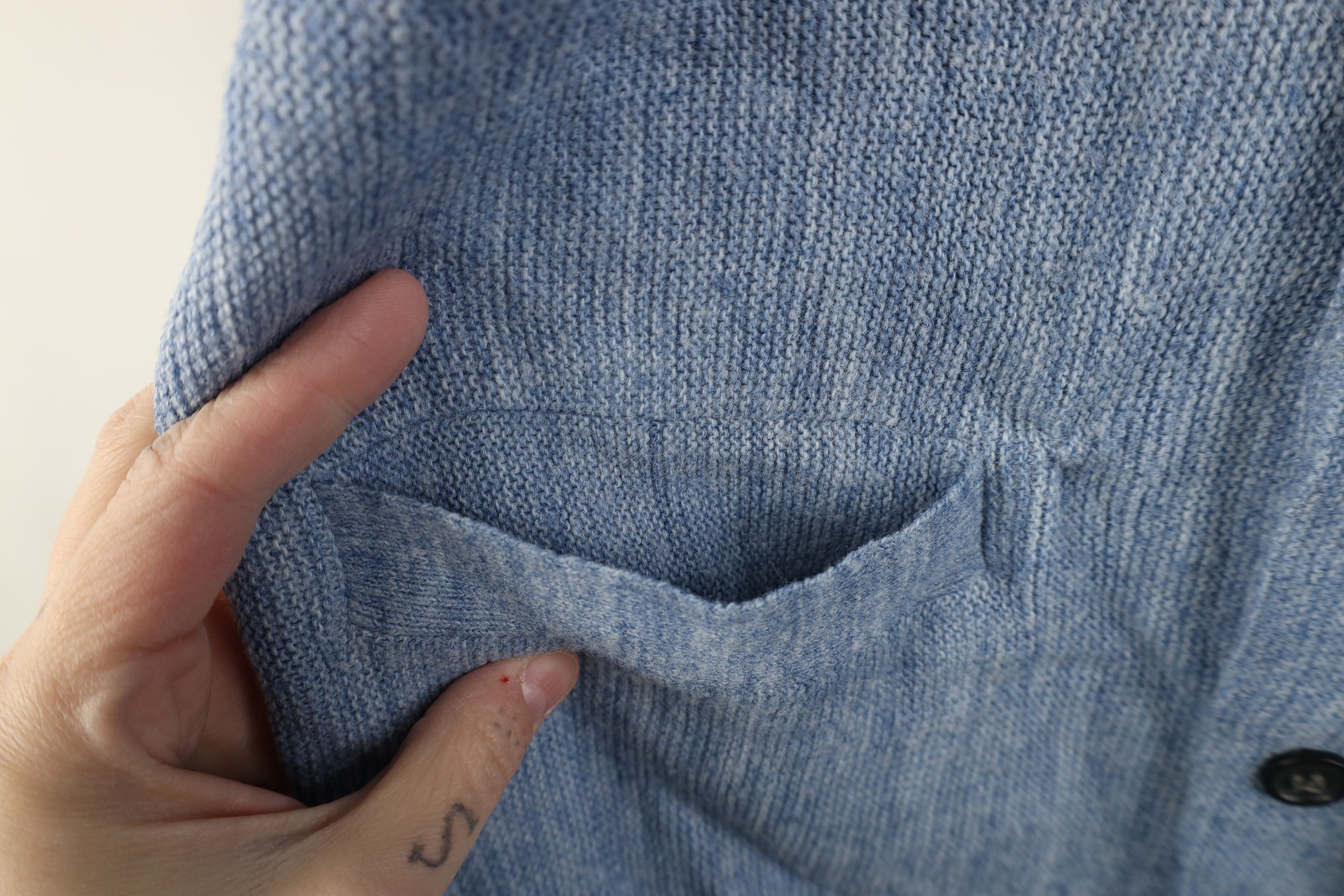 Vintage Vintage 90s Streetwear Ribbed Knit Cardigan Sweater Blue USA Size US S / EU 44-46 / 1 - 6 Thumbnail