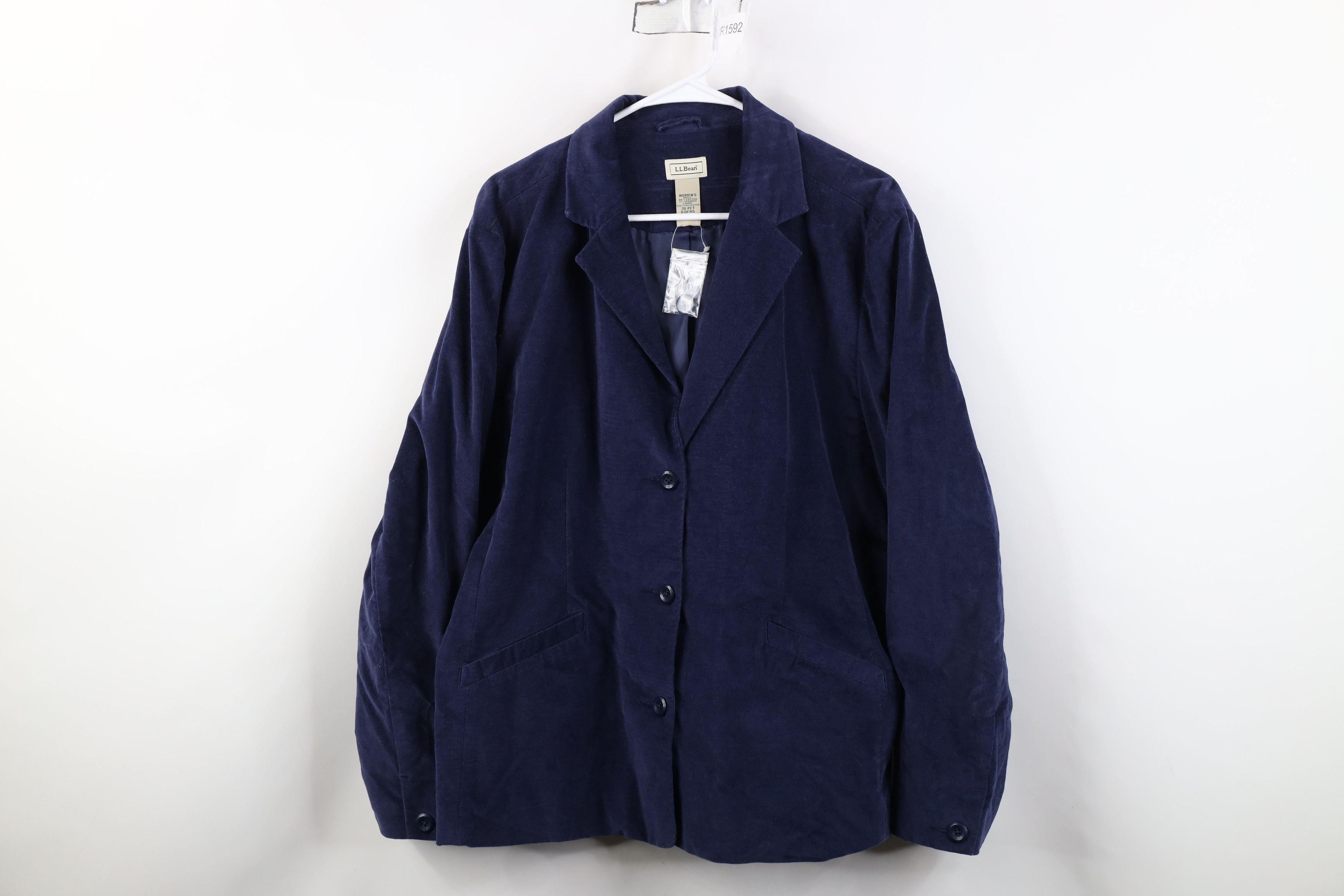 L.L. Bean Deadstock Vintage LL Bean Velour Suit Blazer Jacket Blue Size 3XL / US 20-22 - 1 Thumbnail