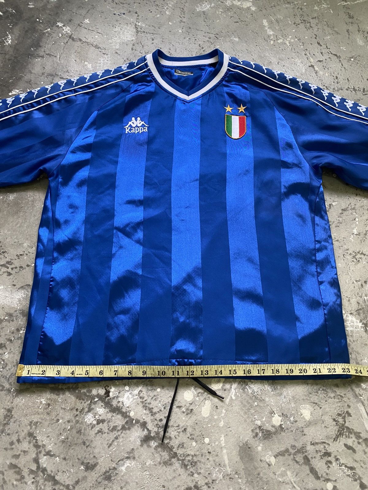 Kappa Vintage Kappa Italy Side Tape V Neck Jersey Size US L / EU 52-54 / 3 - 13 Thumbnail