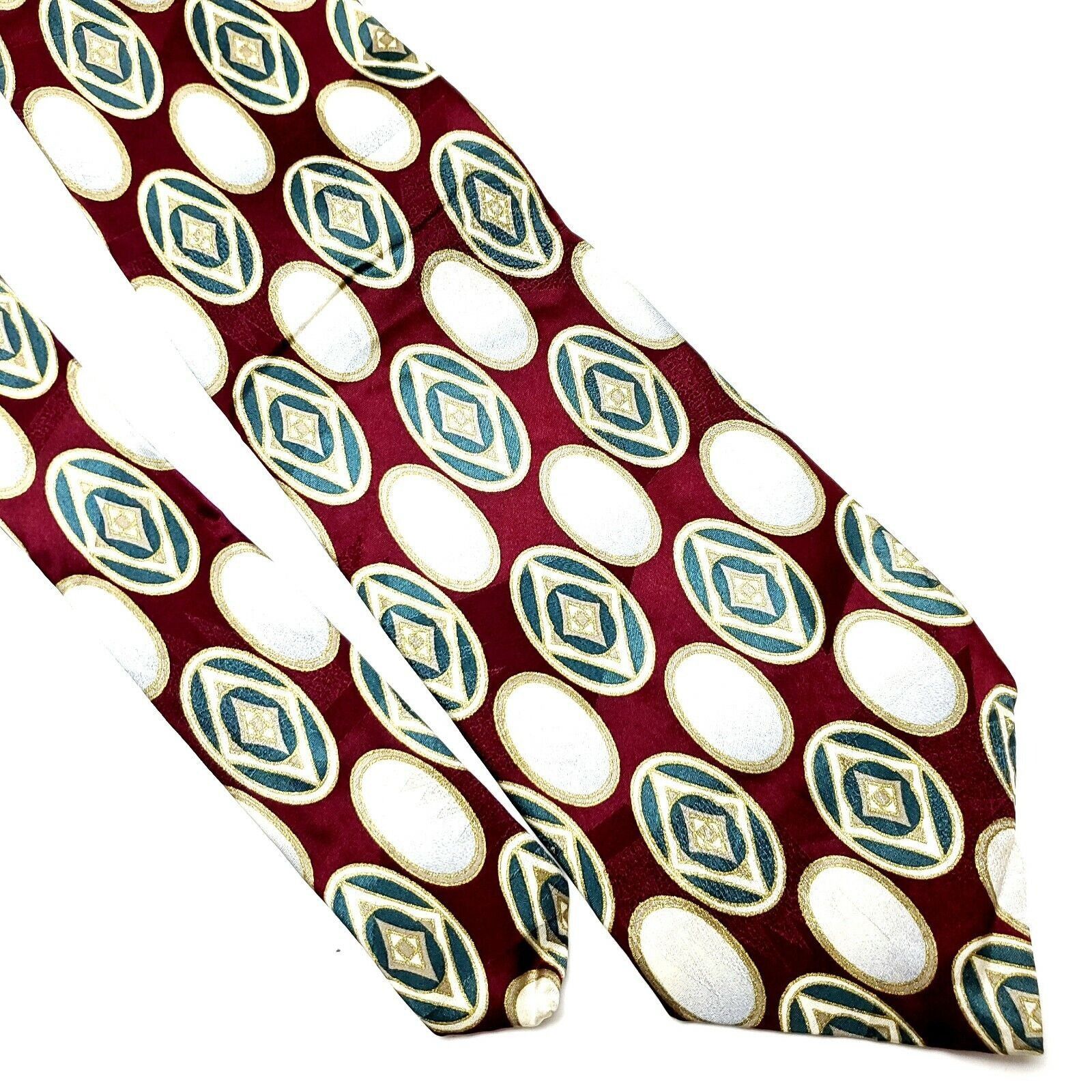 Pierre Cardin Pierre Cardin Silk Tie Red Abstract Print Short Wide Size ONE SIZE - 1 Thumbnail