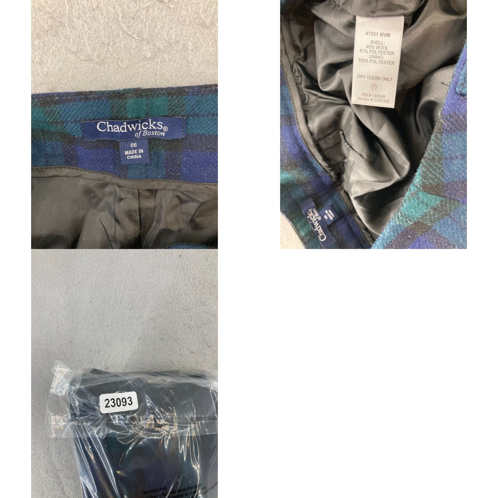 Vintage Chadwicks Womens Pants 6 Blue Plaid Green Lined Dress Pants Casual Workwear Size 28" / US 6 / IT 42 - 8 Thumbnail