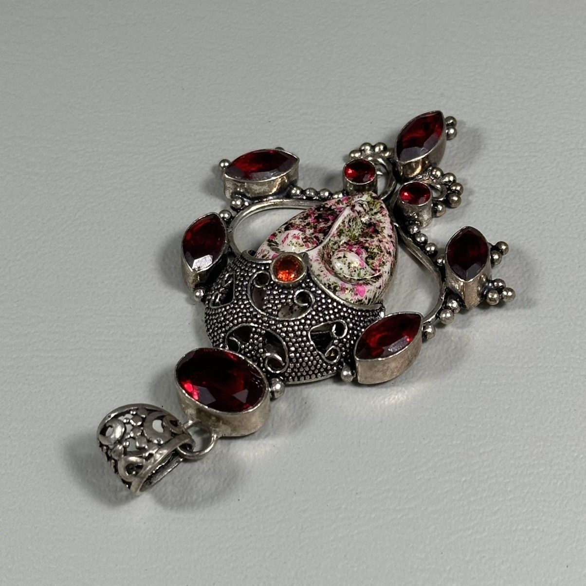 Other Mother Earth Goddess Jewelry Garnet Stone Silver Pendant Size ONE SIZE - 2 Thumbnail