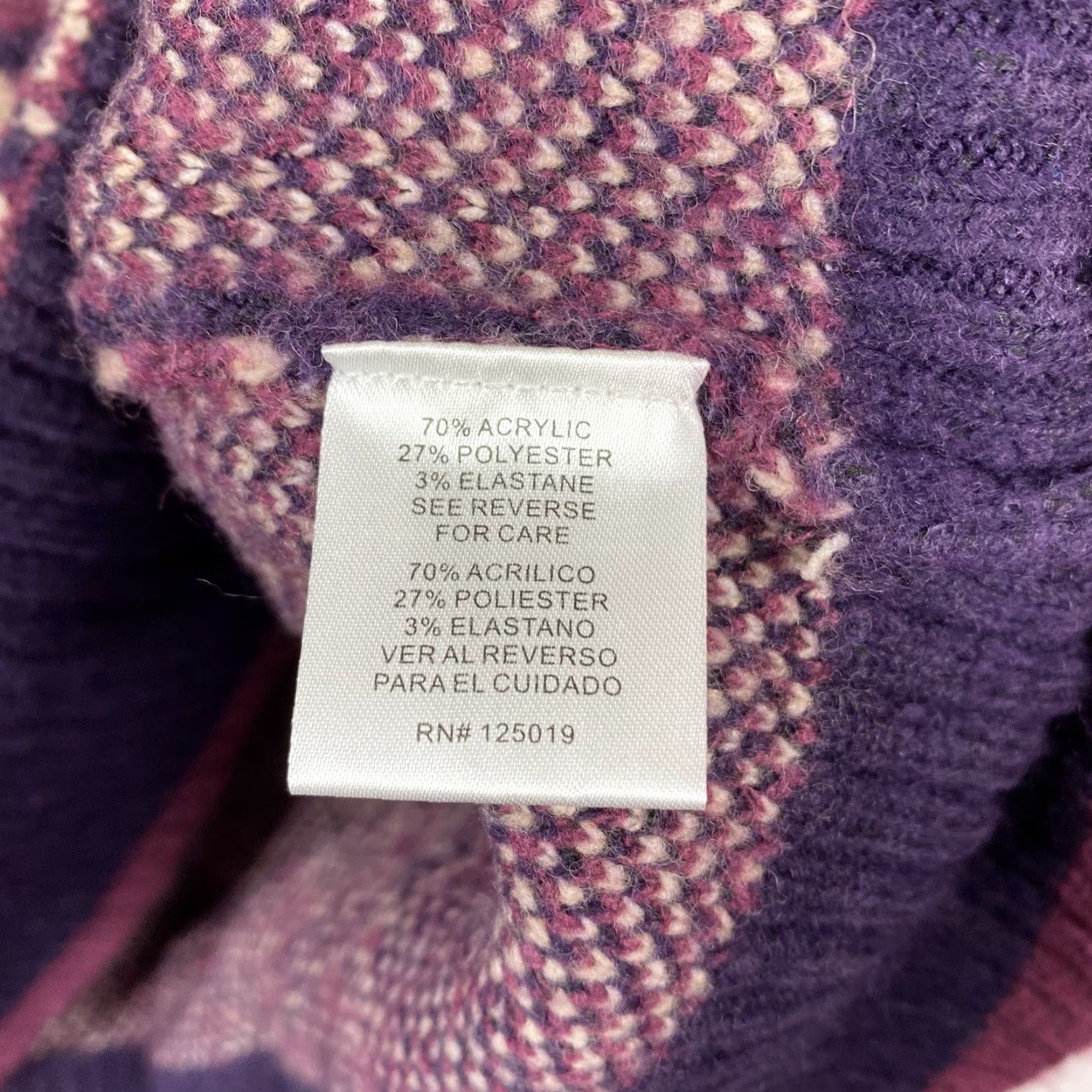 Vintage Joseph A Sweater Womens 3X Purple Floral Mock Neck Pullover Knit Stretchy NWT Size XXL / US 16-18 / IT 52-54 - 6 Thumbnail