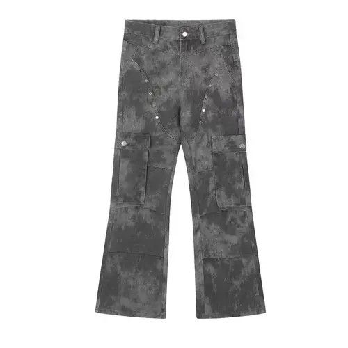 Jean Camouflage Grey Work Loose Hip Hop Jeans Size US 32 / EU 48 - 5 Thumbnail