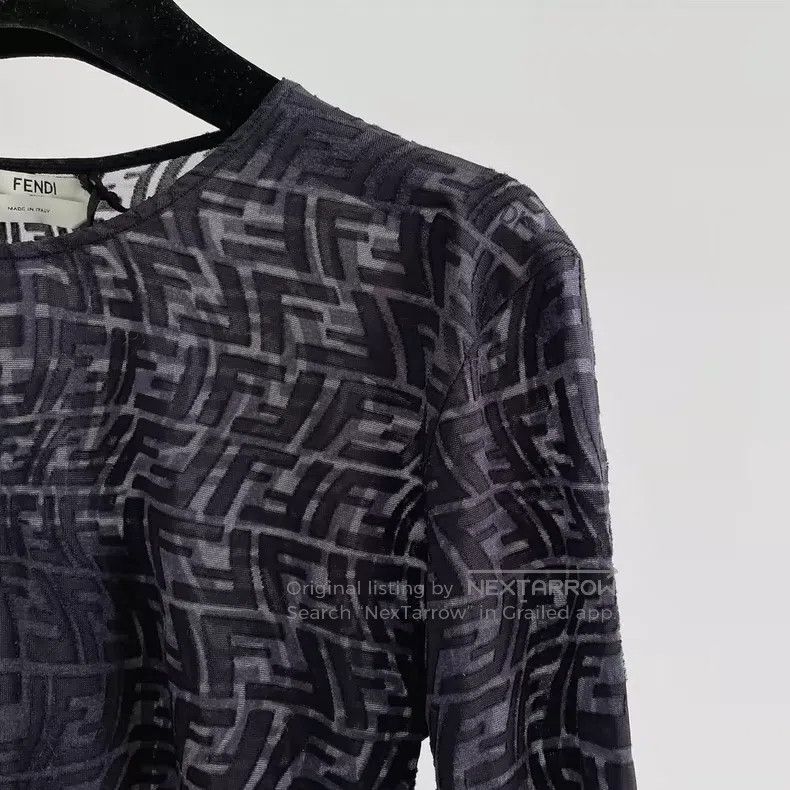 Fendi Fendi Black Monogrammed Jumpsuit Size L / US 10 / IT 46 - 3 Thumbnail