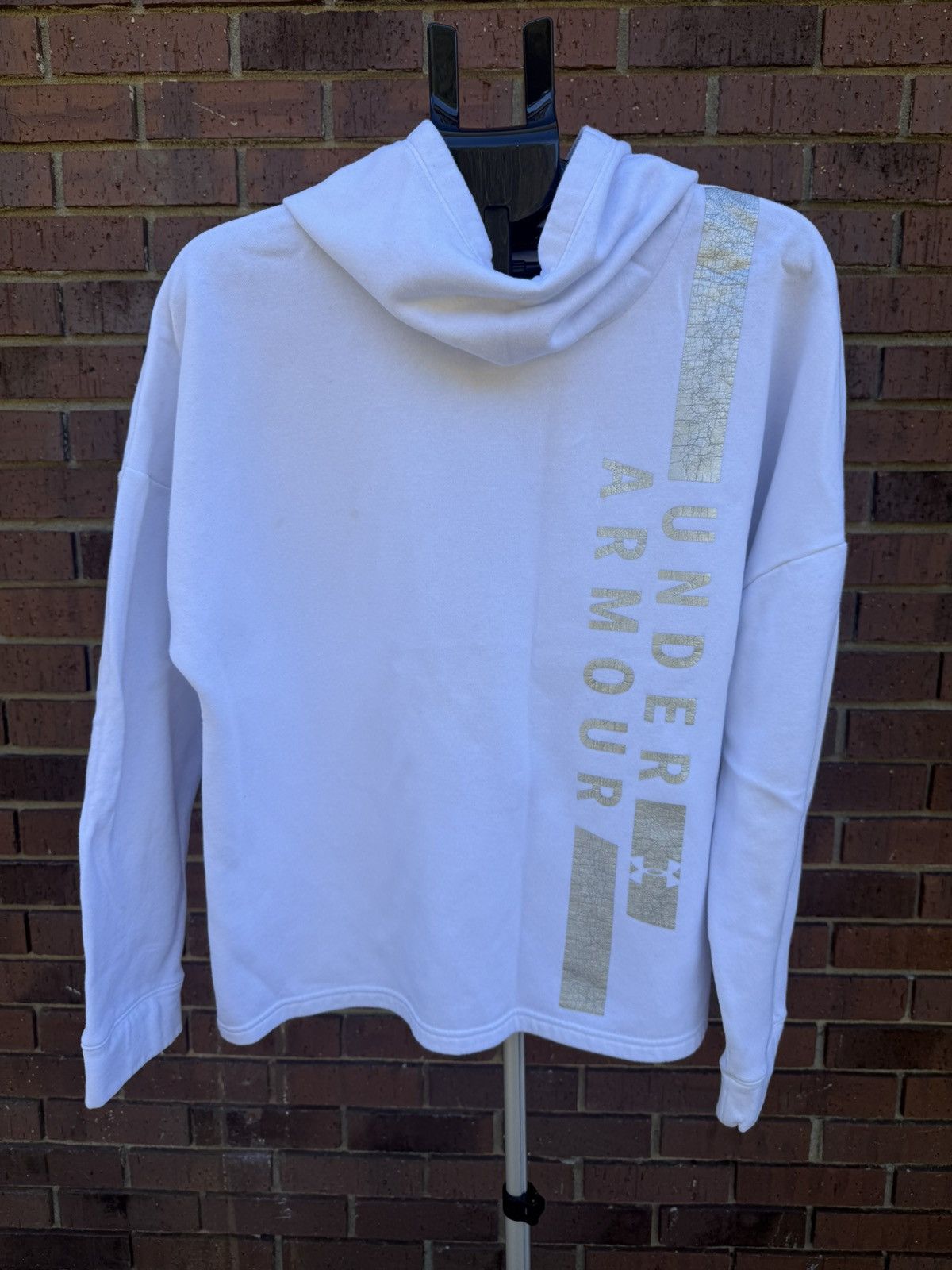 Under Armour Under Armour Loose Fit Cowl Neck Logo Hoodie White Silver Size XL / US 12-14 / IT 48-50 - 3 Thumbnail