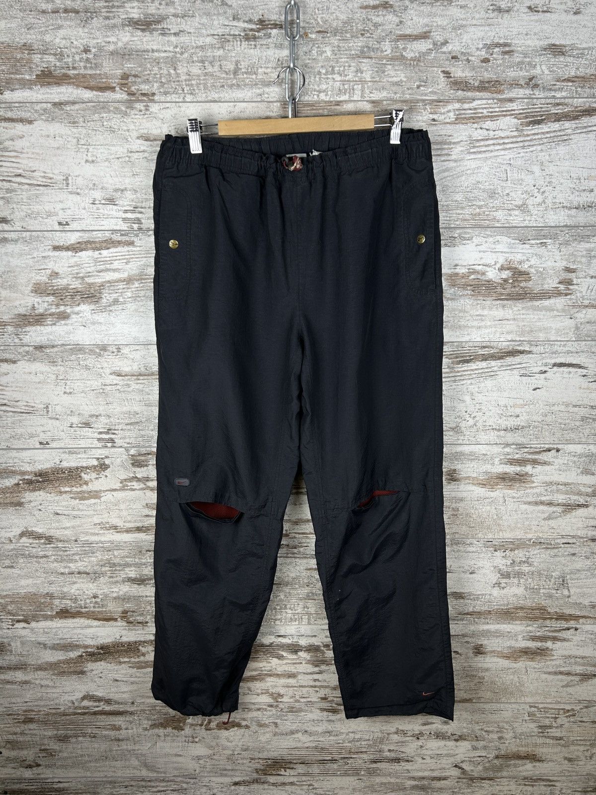 Nike × Vintage Mens Vintage Nike swoosh Drill Pants y2k sweatpants rare 90s Size US 32 / EU 48 - 2 Thumbnail