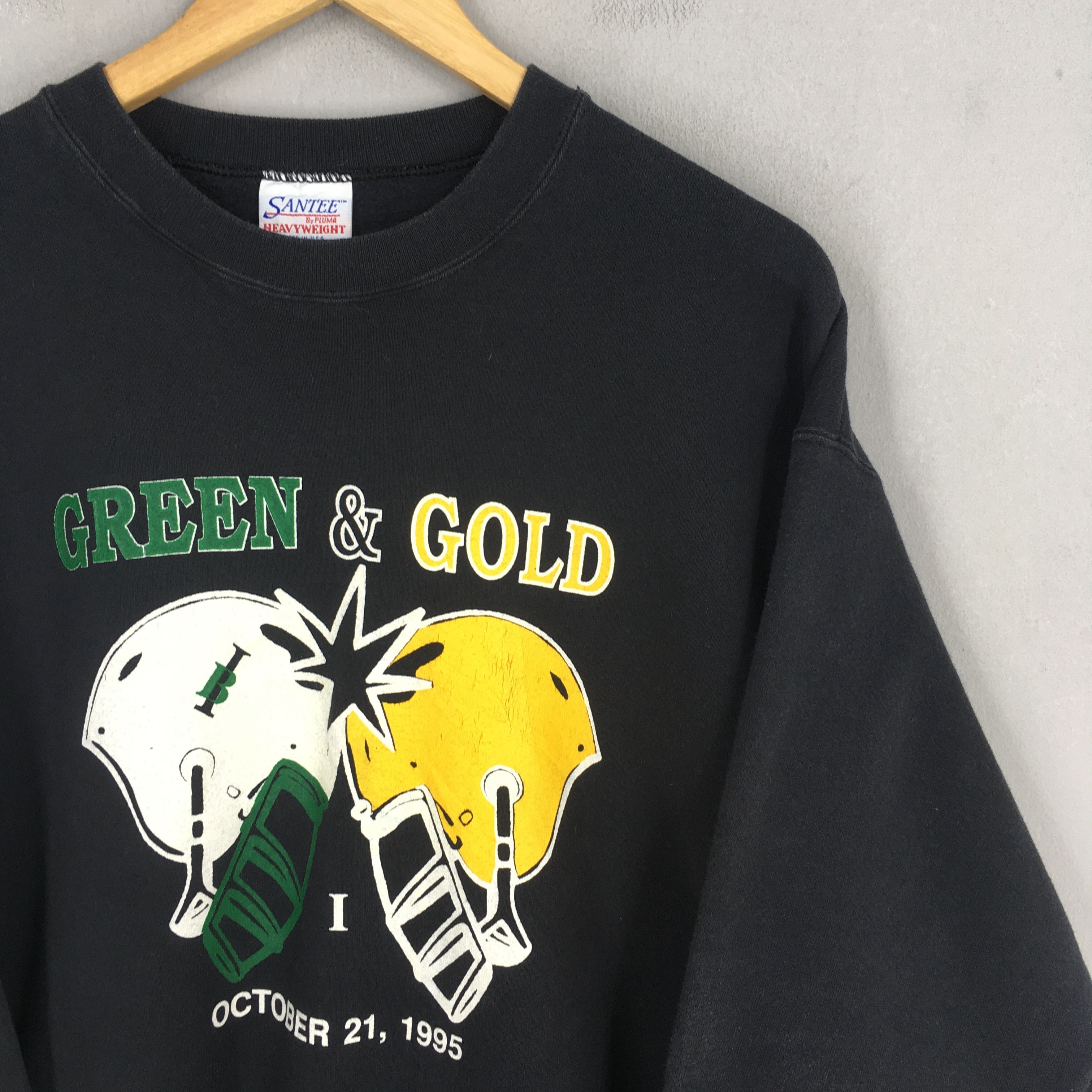 NFL × Vintage Vintage 90s Green Vs Gold Football NFL Sweatshirt Large Size US L / EU 52-54 / 3 - 2 Thumbnail