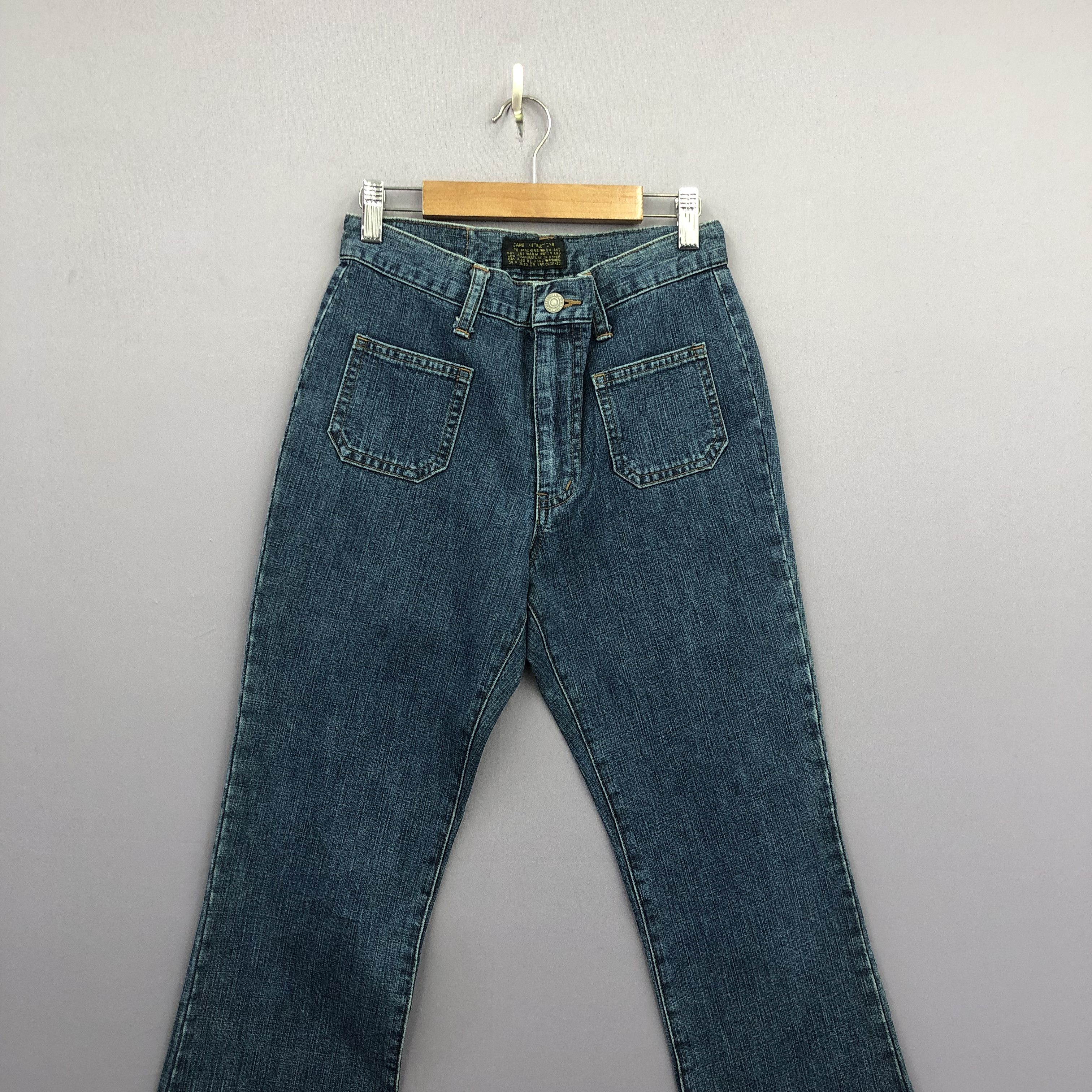 Japanese Brand Vintage NWT 90s Studio D'Artisan Bush Pants Flare Blue Jeans Size 26" / US 2 / IT 38 - 3 Thumbnail