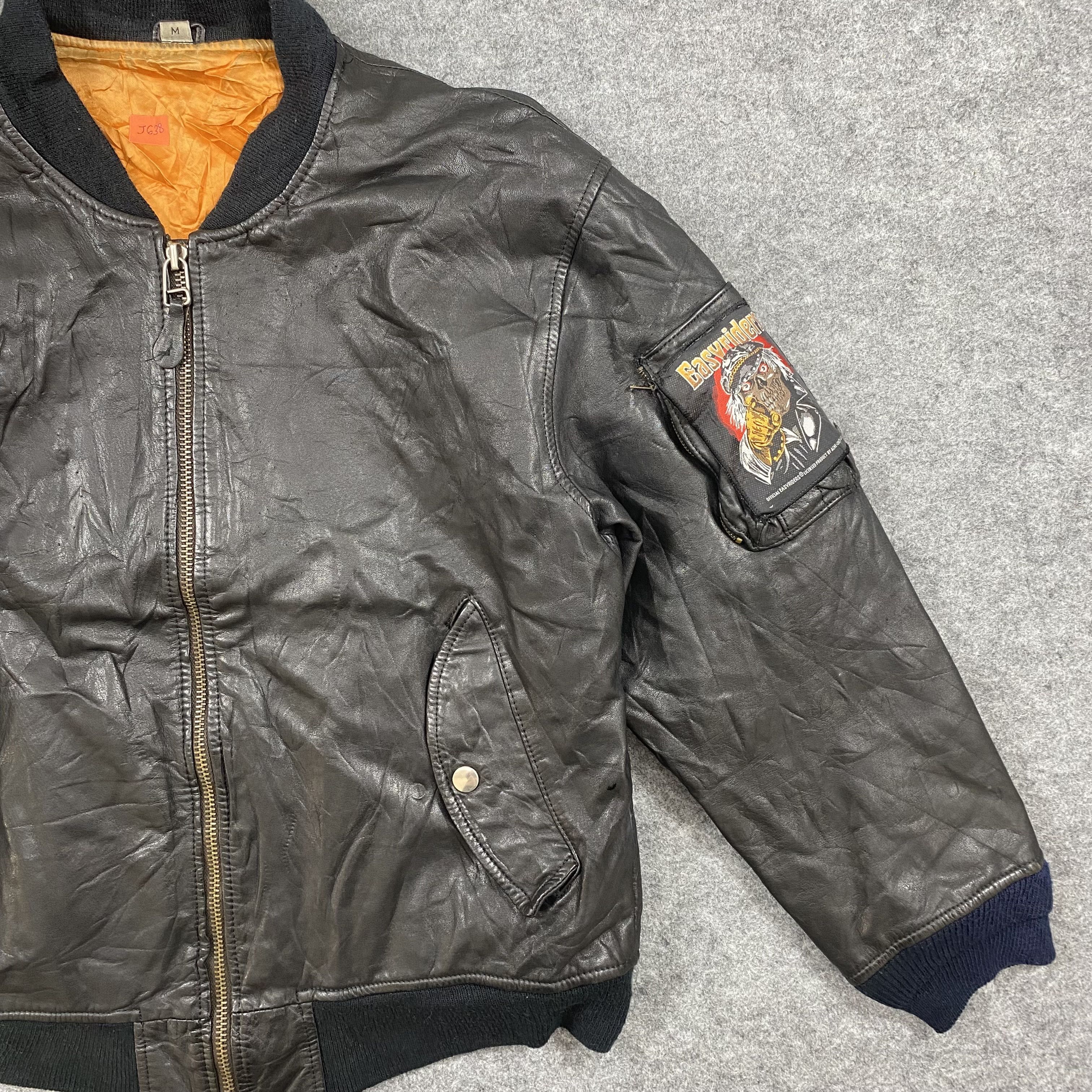 If Six Was Nine VINTAGE PATCH BAND BOMBER LEATHER JACKET-J638 Size US M / EU 48-50 / 2 - 5 Thumbnail