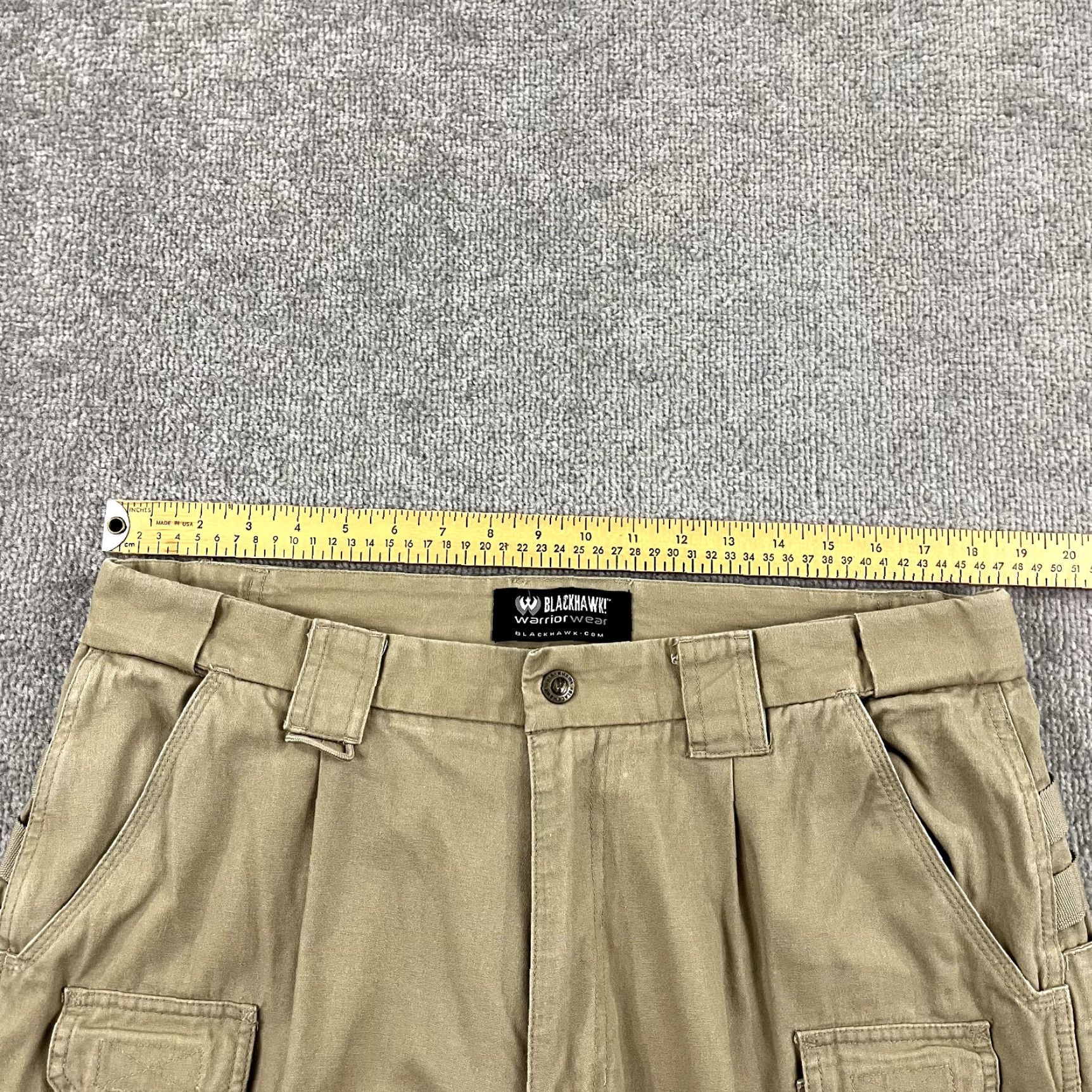 Vintage BLACKHAWK! Pants Men 38 x 30 Brown Utility Pockets Military Workwear Canvas Casual Jeans Trousers 5-Pocket Design Mens Size US 30 / EU 46 - 4 Thumbnail