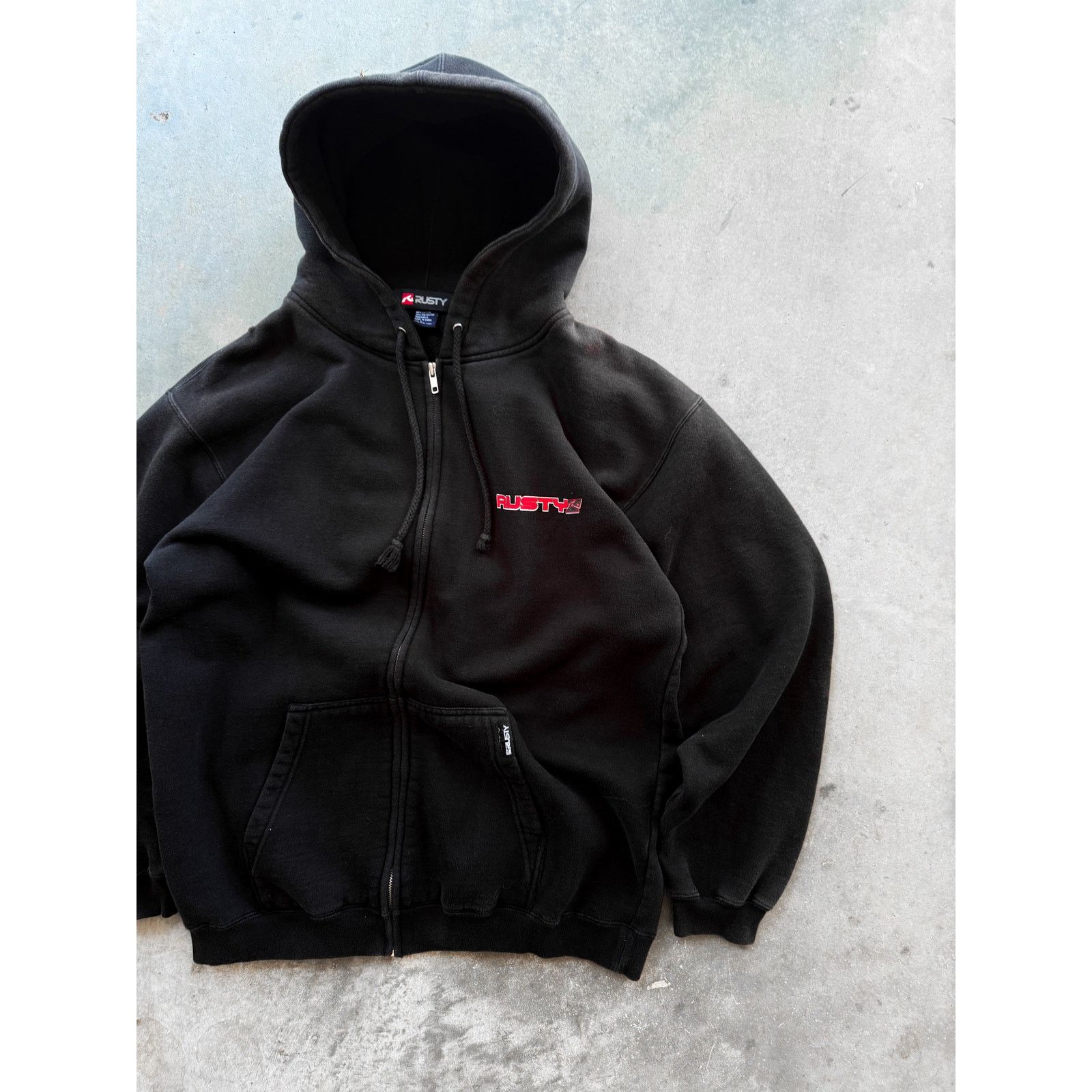Vintage 1990s Rusty Surfboards Zip Up Hoodie Size XL Size US XL / EU 56 / 4 - 1 Thumbnail