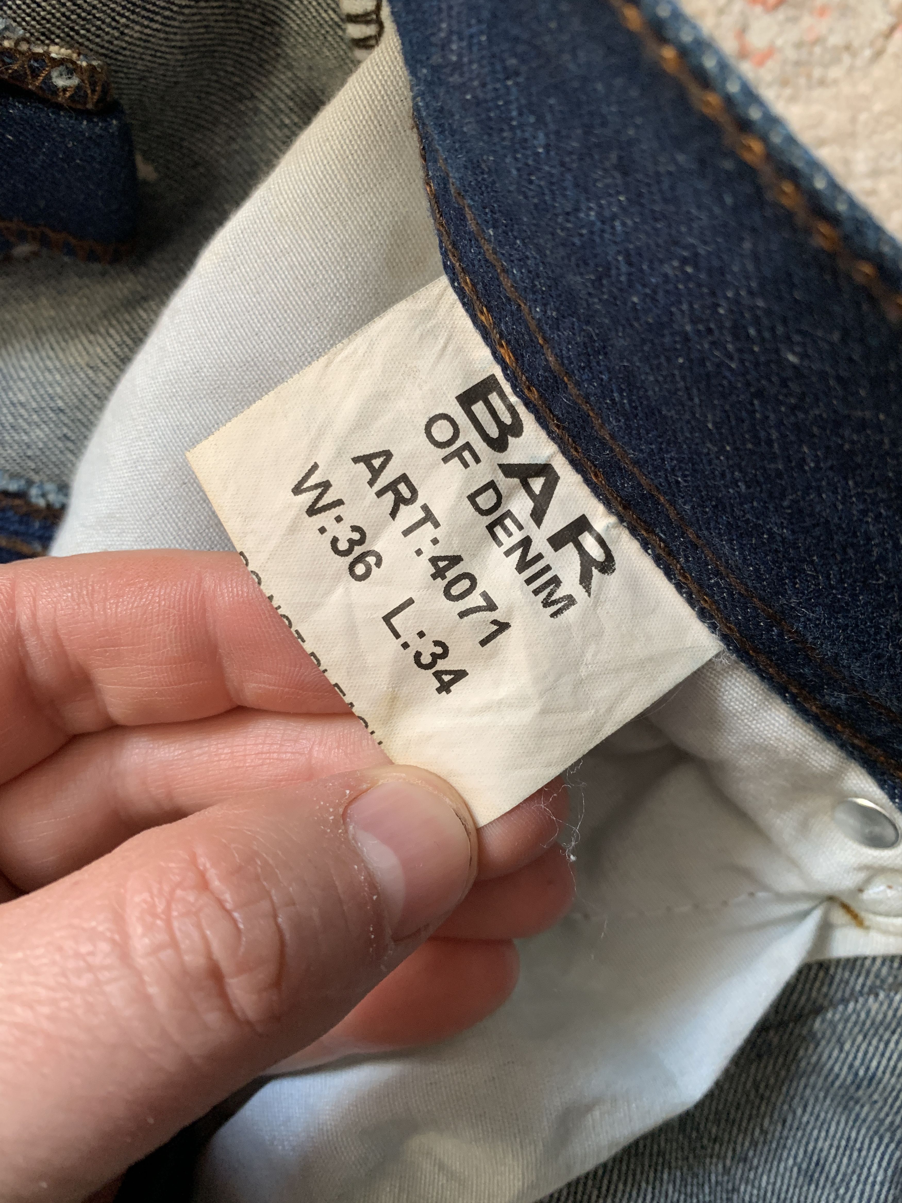Japanese Brand Bar Of Denim Vintage Jeans Size US 36 / EU 52 - 7 Thumbnail