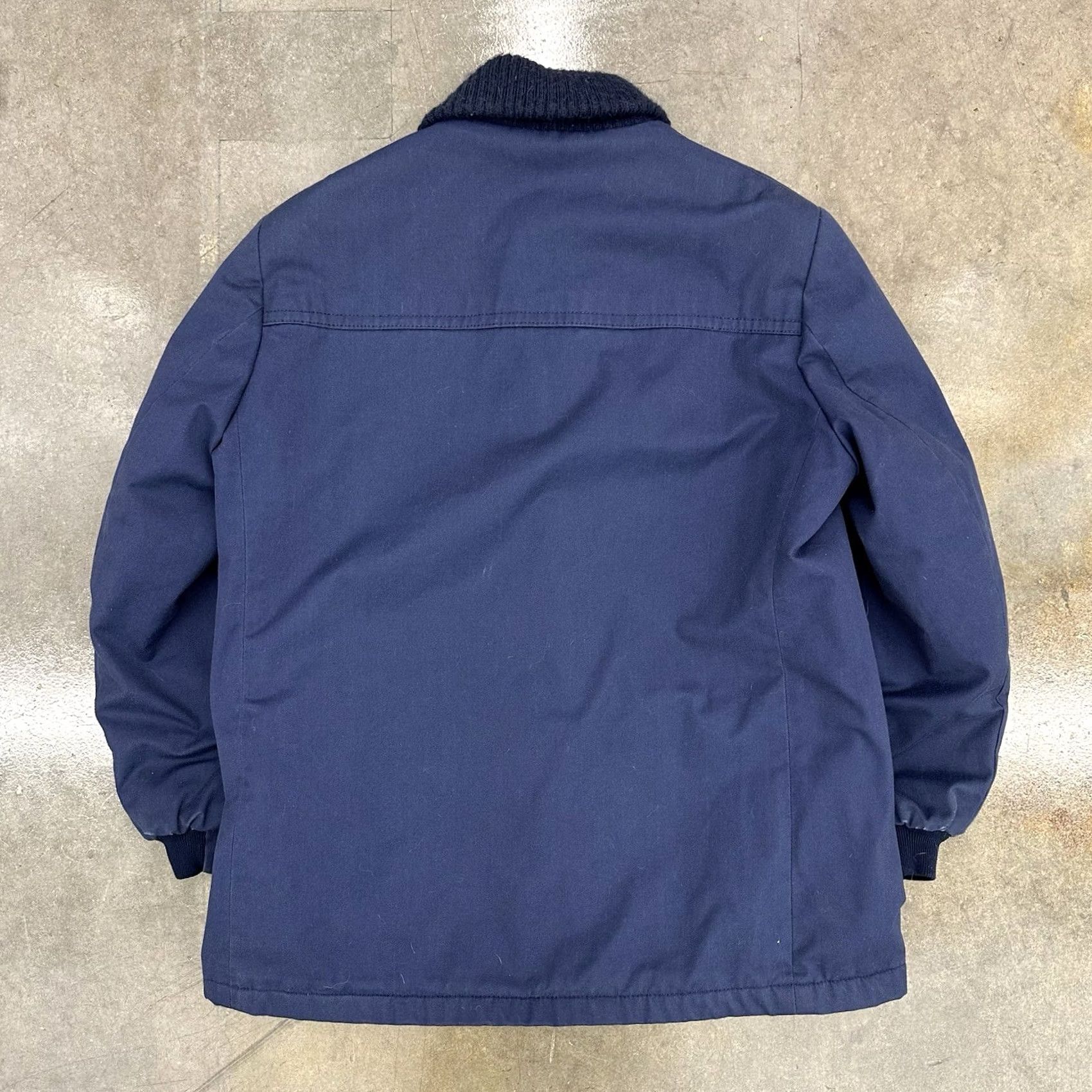 Sears VINTAGE Sears Quality Outerwear Fleece Lined Jacket Scovill Gripper Zip Large Blue 60s 1960s Military/Landgirl Mens Size US S / EU 44-46 / 1 - 7 Thumbnail
