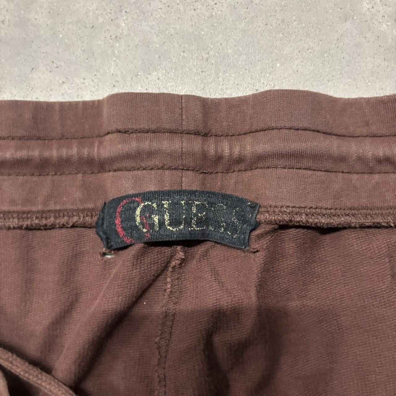 Guess × Vintage Crazy Vintage Y2K/2000s Baggy Brown Blue Striped Guess Streetwear Skater Wide Leg Sweatpants! Size US 34 / EU 50 - 6 Thumbnail
