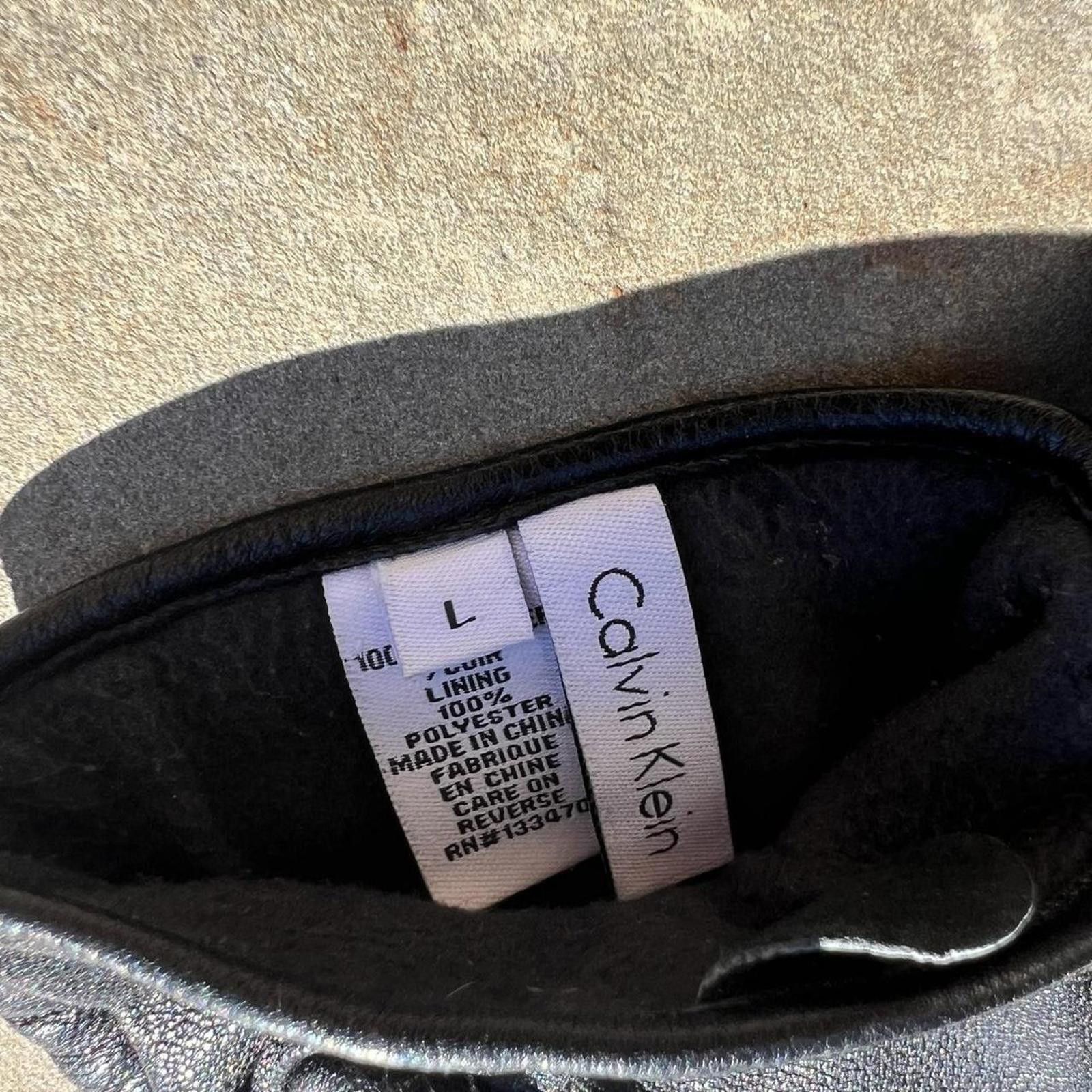 Calvin Klein Black Leather Gloves Size ONE SIZE - 6 Thumbnail