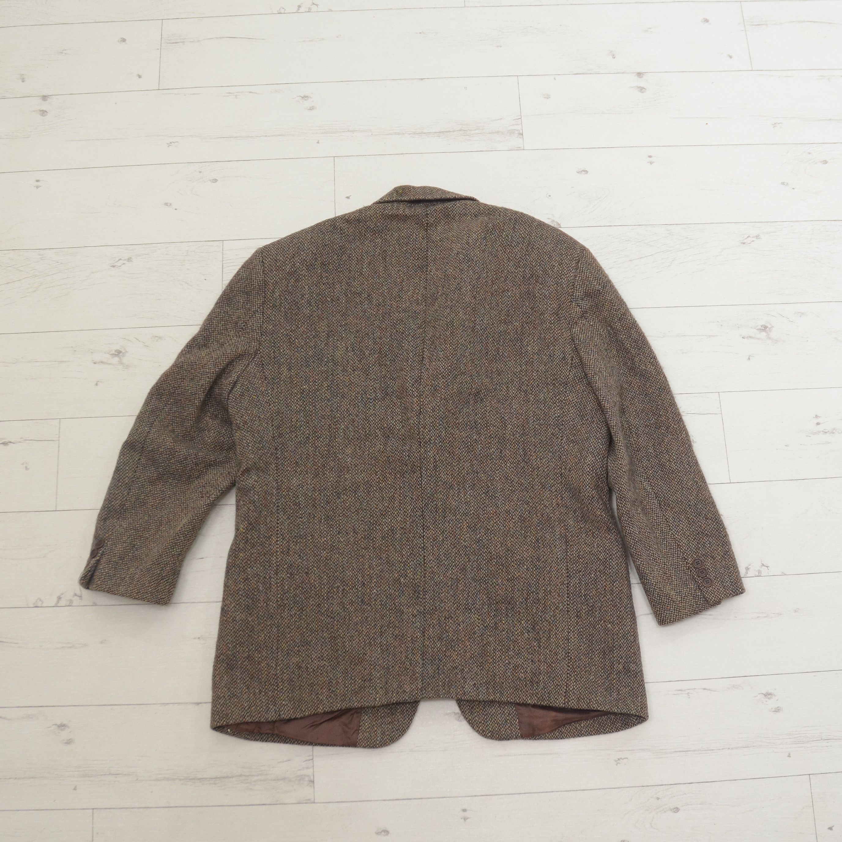 Harris Tweed × Vintage Vintage Harris Tweed Wool Blazer Jacket Sport Coat Brown Size 50R - 6 Thumbnail