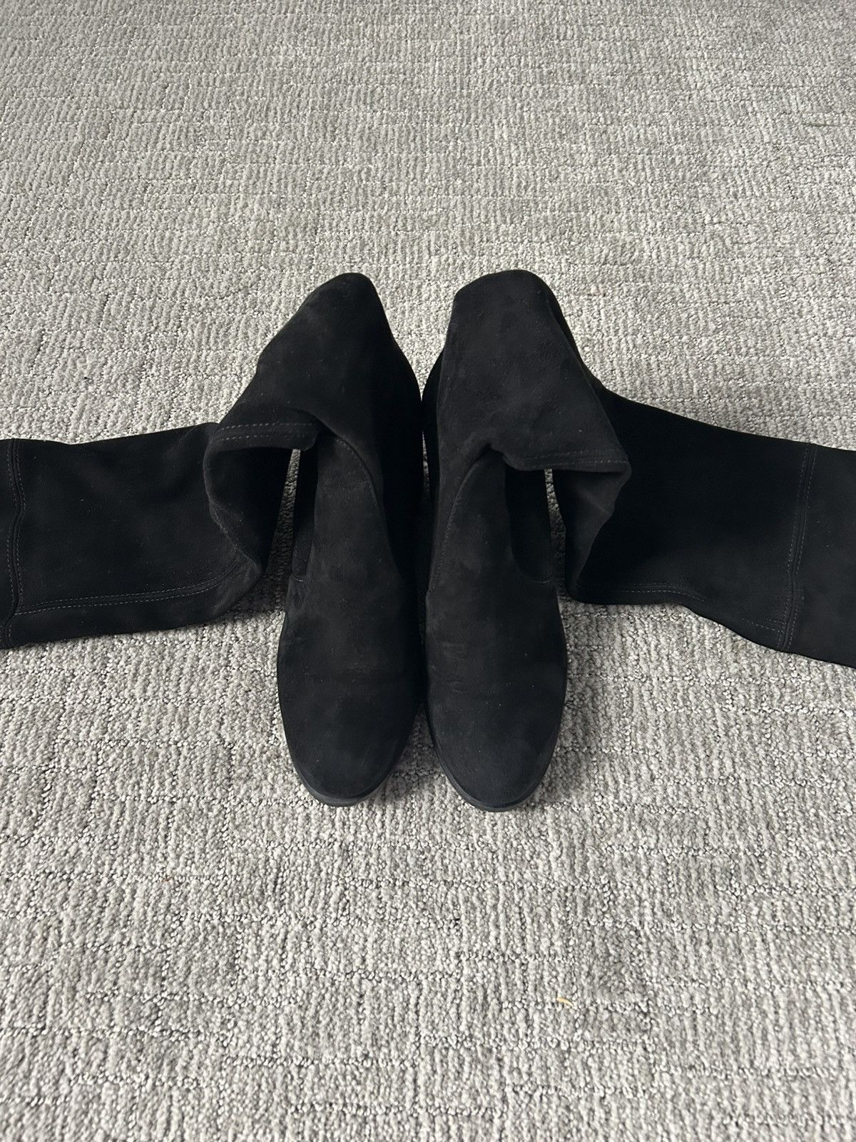 Stuart Weitzman Stuart Weitzman Black Suede Over-The-Knee Tieland Boots Size US 7.5 / IT 37.5 - 10 Thumbnail