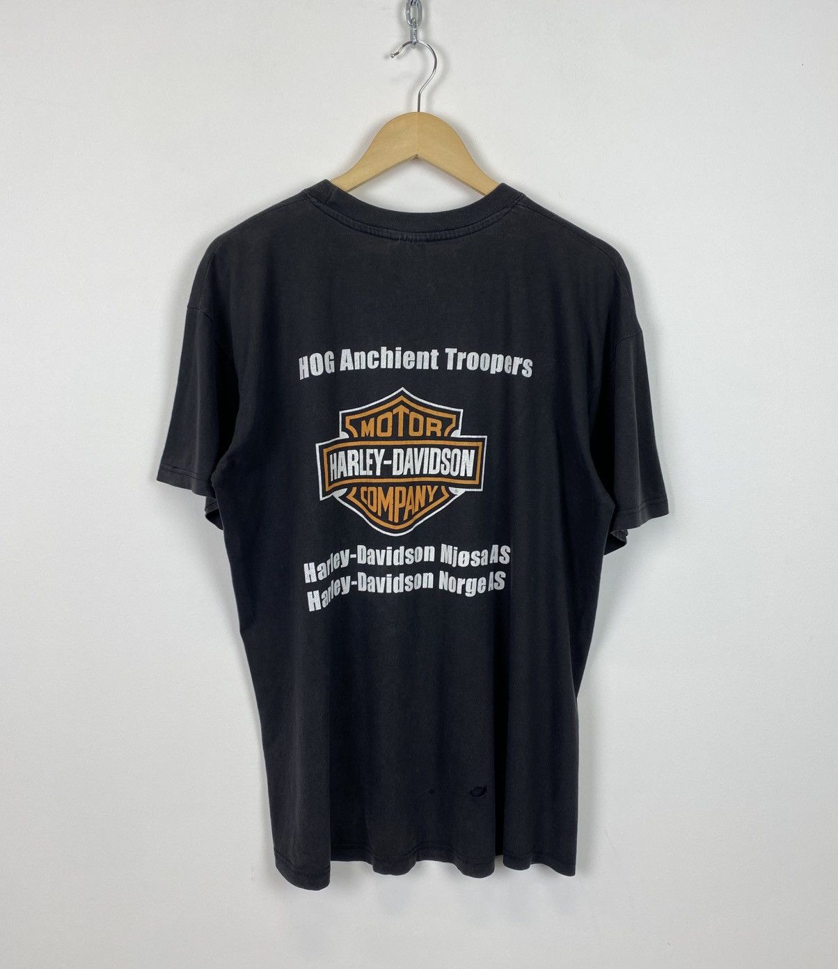 Vintage Vintage Harley Davidson Faded Distressed T-Shirt Sz XL Black Size US XL / EU 56 / 4 - 9 Thumbnail