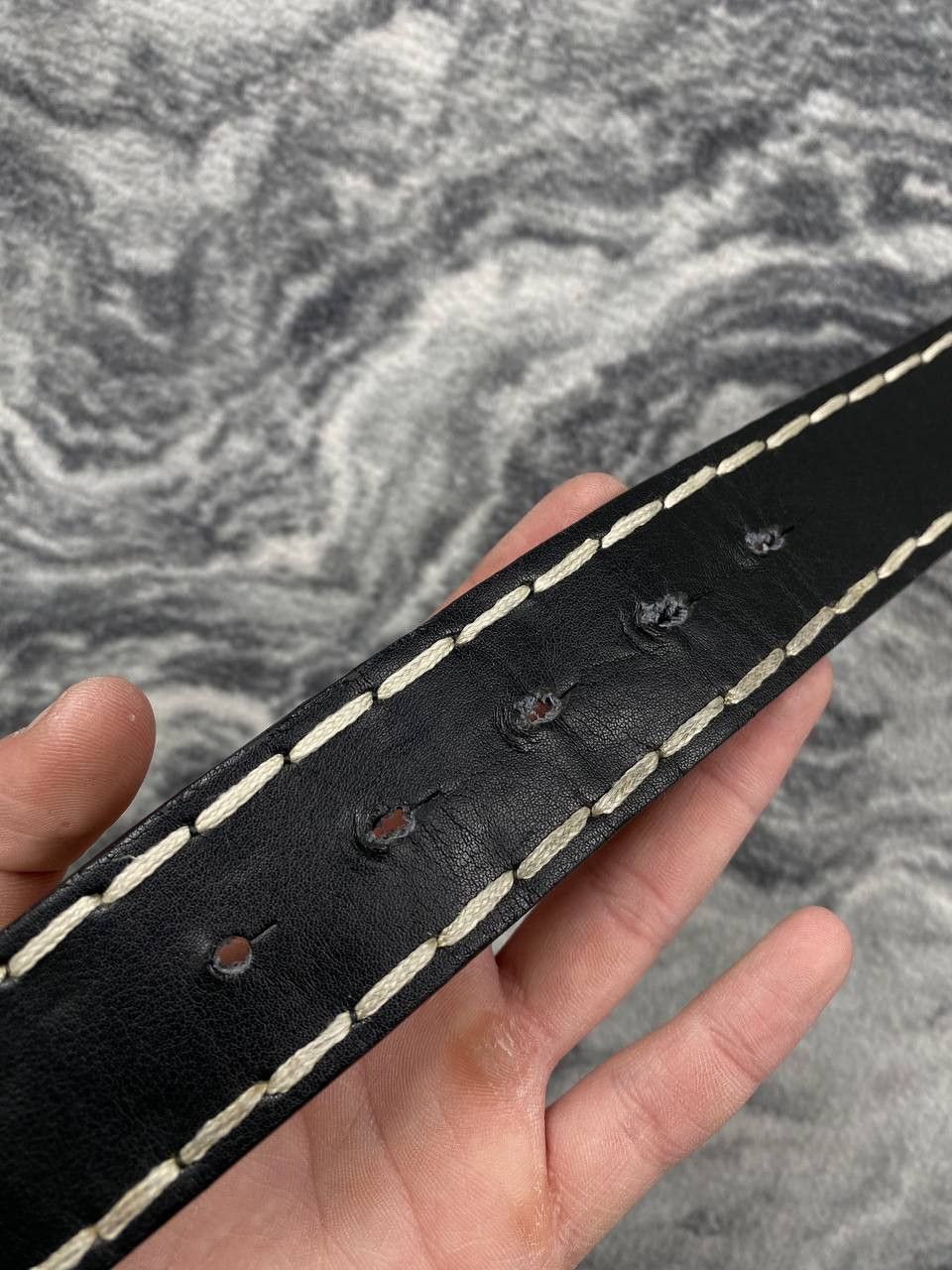 True Religion True Religion Stitched Leather Belt Men Black Size ONE SIZE - 2 Thumbnail