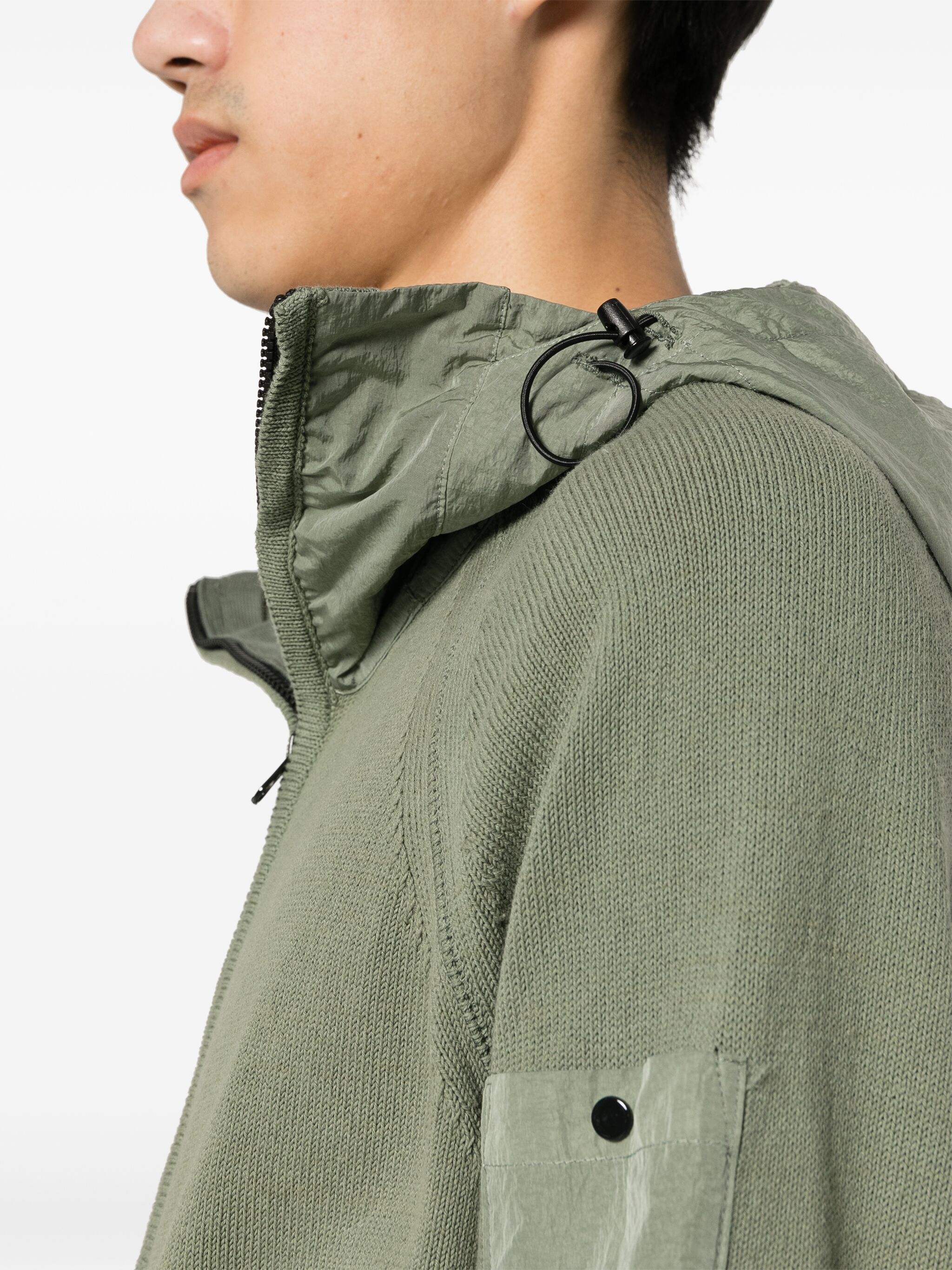 C.P. Company o1y1224 Hooded Cardigan in Sage Green Size US M / EU 48-50 / 2 - 5 Thumbnail