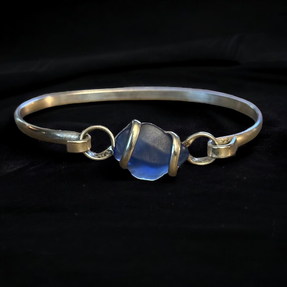 Other Blue sea glass bangle bracelet Size ONE SIZE - 1 Thumbnail