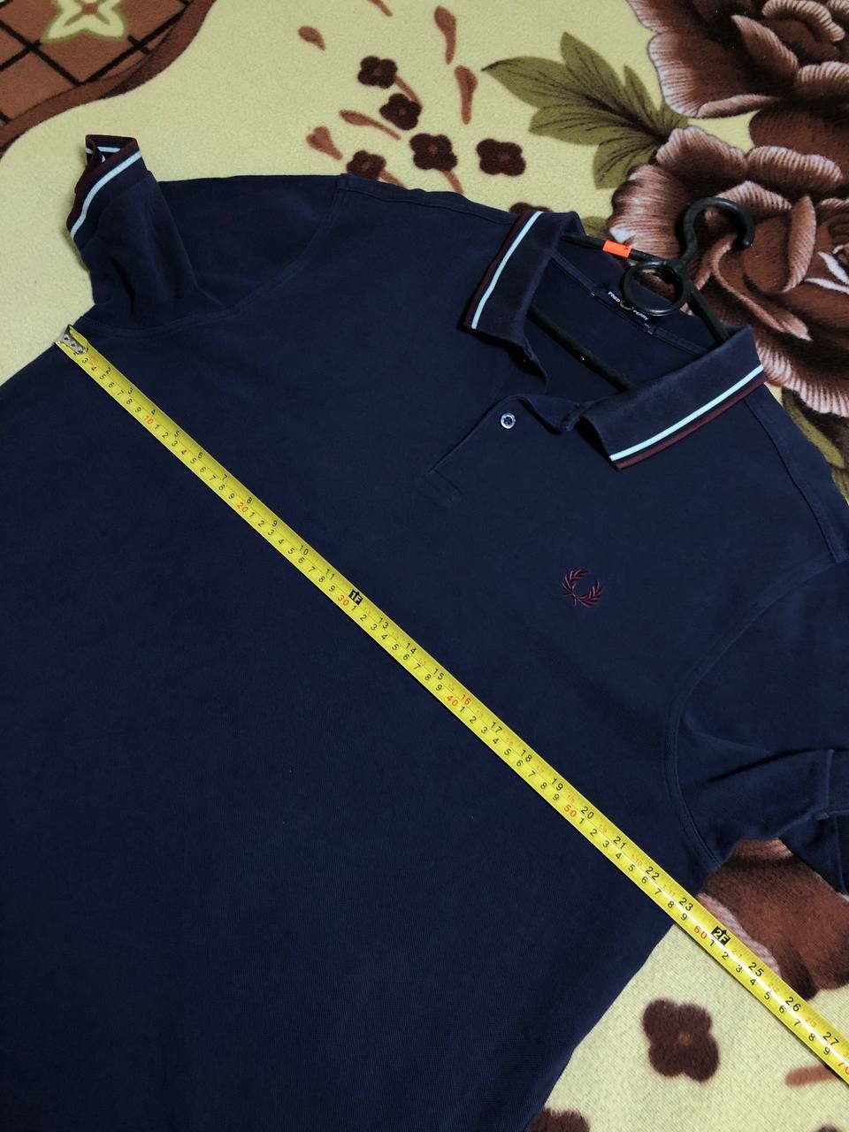 Fred Perry Fred Perry Men’s Polo Shirt Embroidered Logo Navy Striped Size US XXL / EU 58 / 5 - 11 Thumbnail