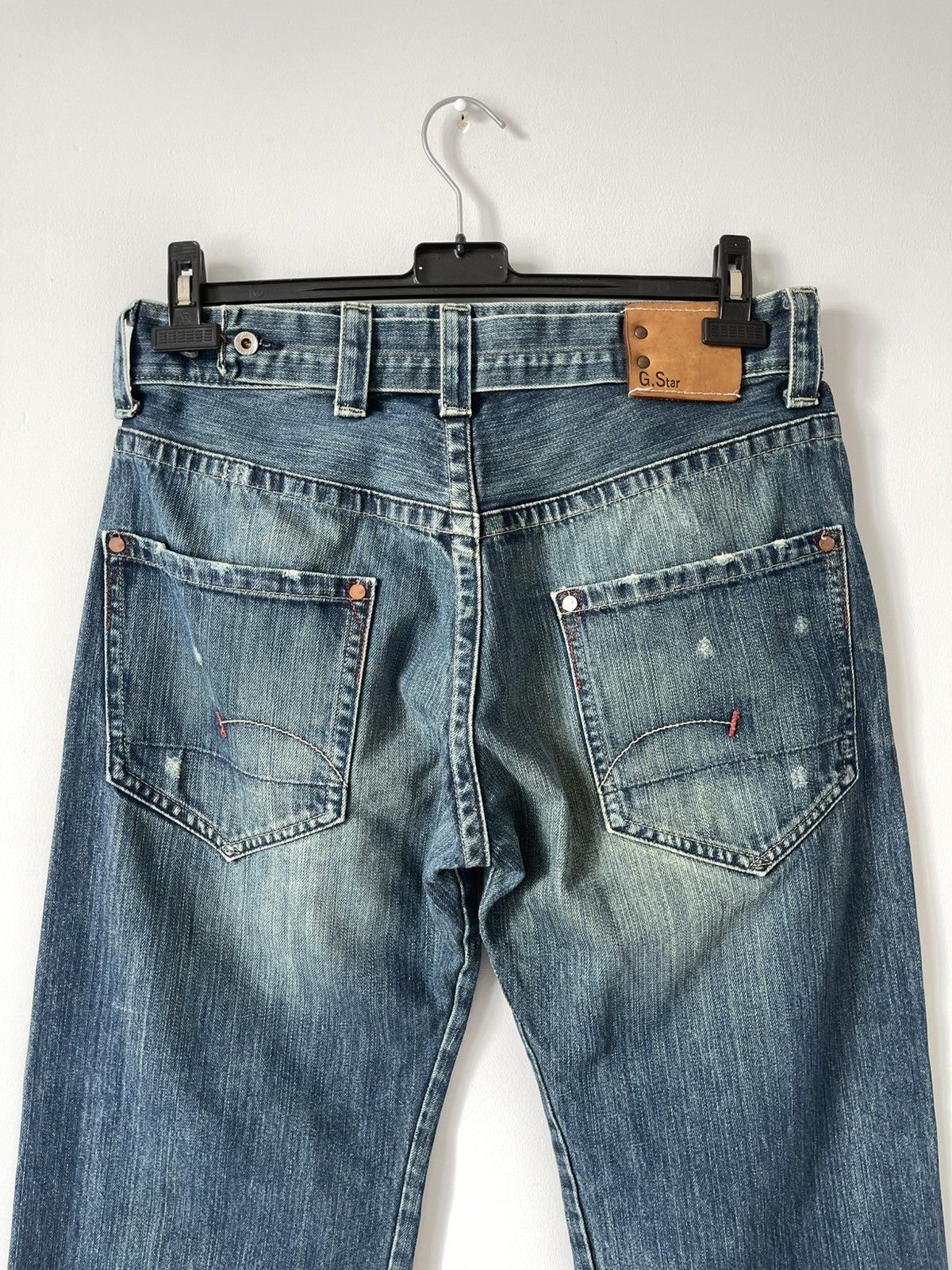 G-Star 90's Vintage G-Star Raw Buckle Back Dirty Wash Y2k Jeans Size US 32 / EU 48 - 8 Thumbnail