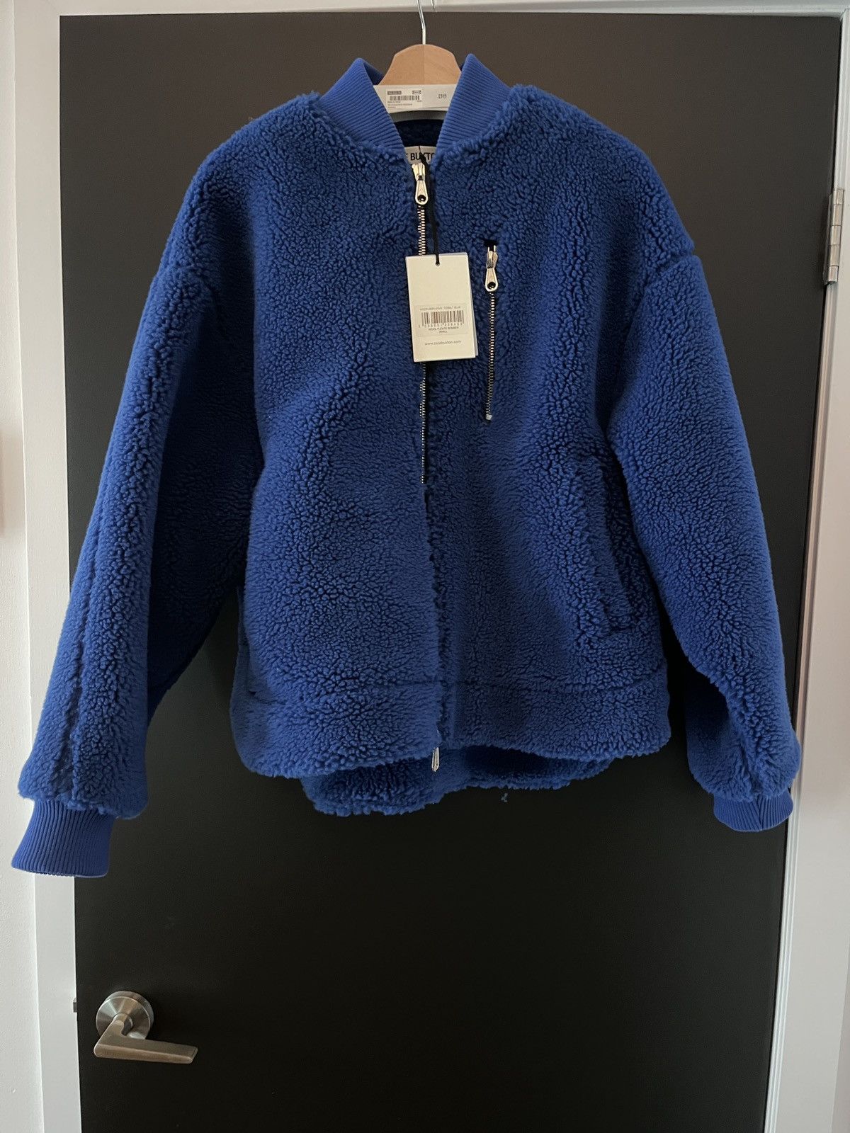 Cole Buxton Cole Buxton - Cobalt Blue Wool Fleece Bomber size S Size US S / EU 44-46 / 1 - 1 Thumbnail
