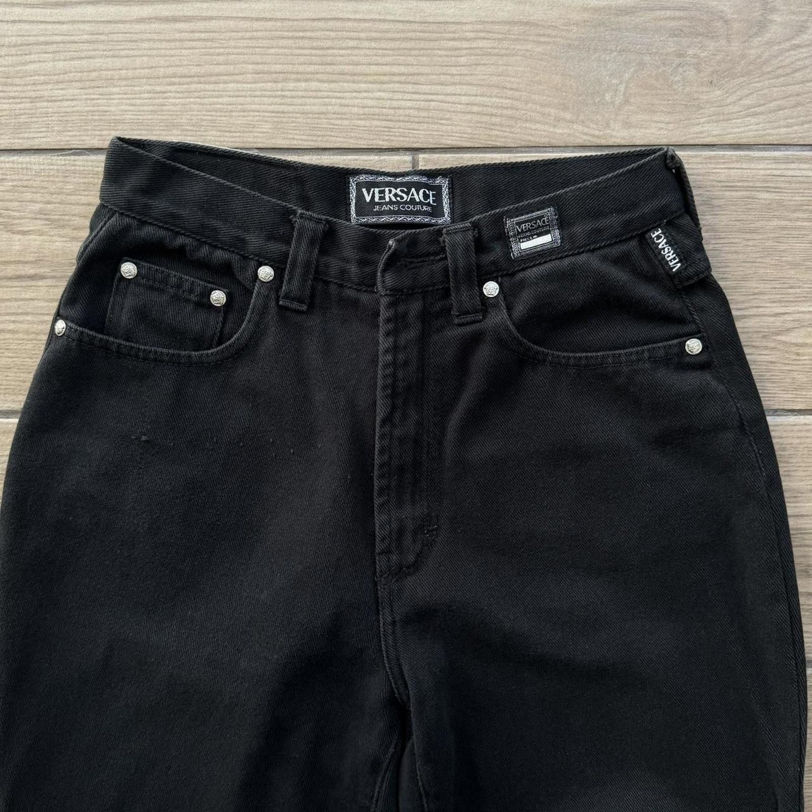 Versace Y2K Versace Black Denim Straight Baggy Jeans Size US 28 / EU 44 - 4 Thumbnail