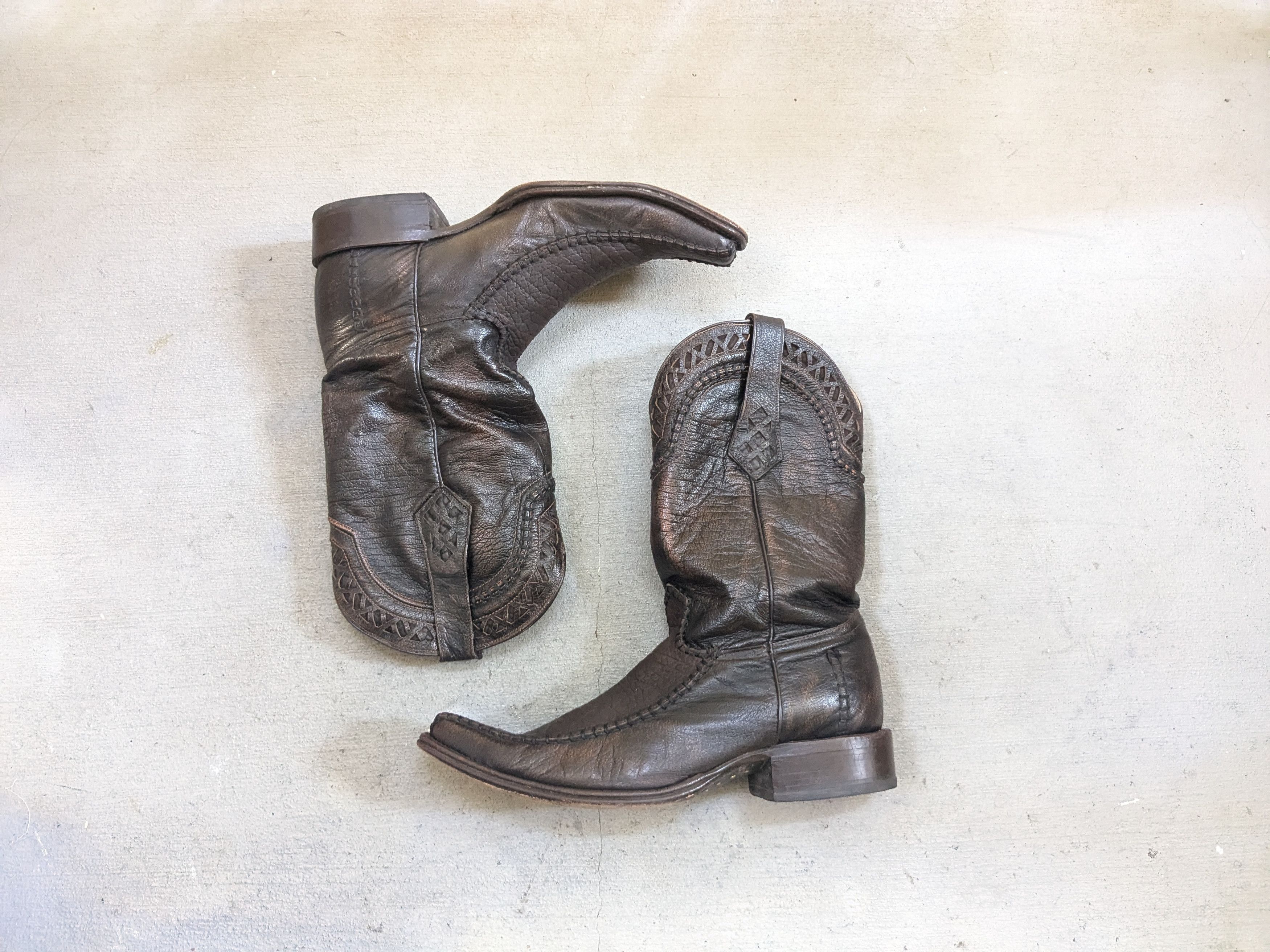 Genuine Leather Texanos Cowboy Boots 10 Brown Leather Mexico Pointed Toe Size US 10 / EU 43 - 1 Thumbnail