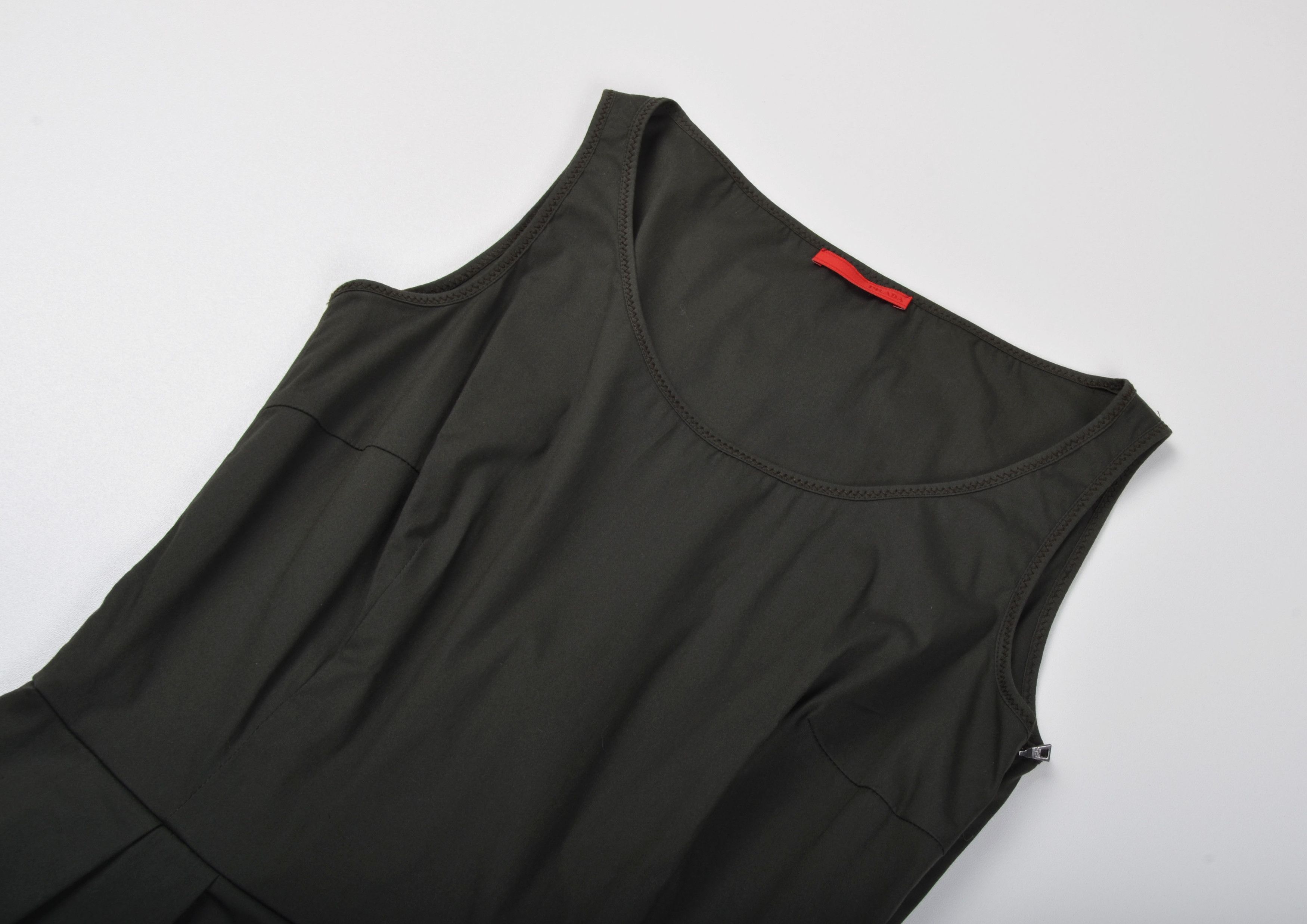 Prada Prada Olive Green A-Line Structured Timeless Dress Size S / US 4 / IT 40 - 5 Thumbnail