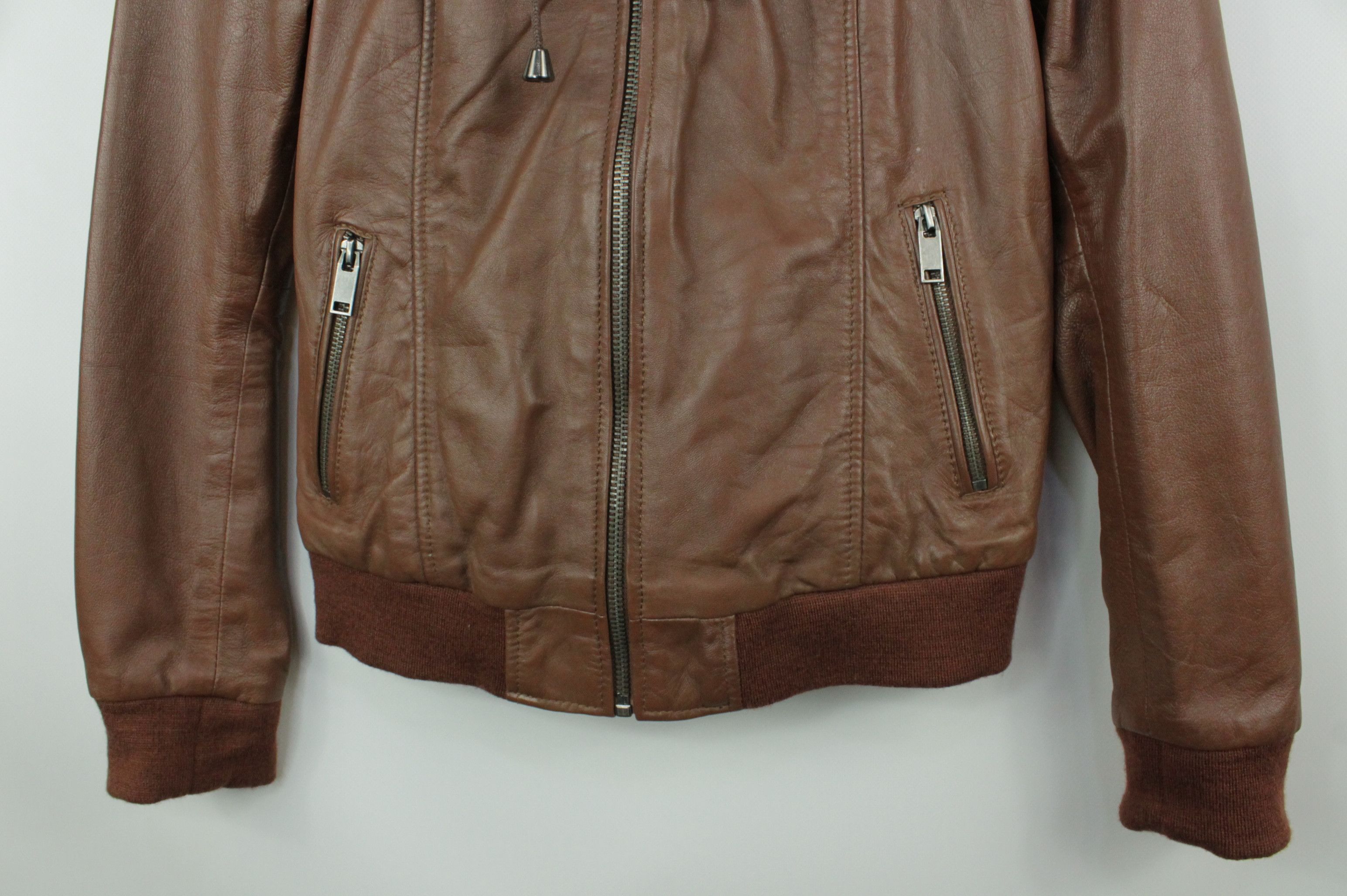Genuine Leather Chyston Roxane Brown Leather Hooded Jacket Women's Size S / US 4 / IT 40 - 5 Thumbnail