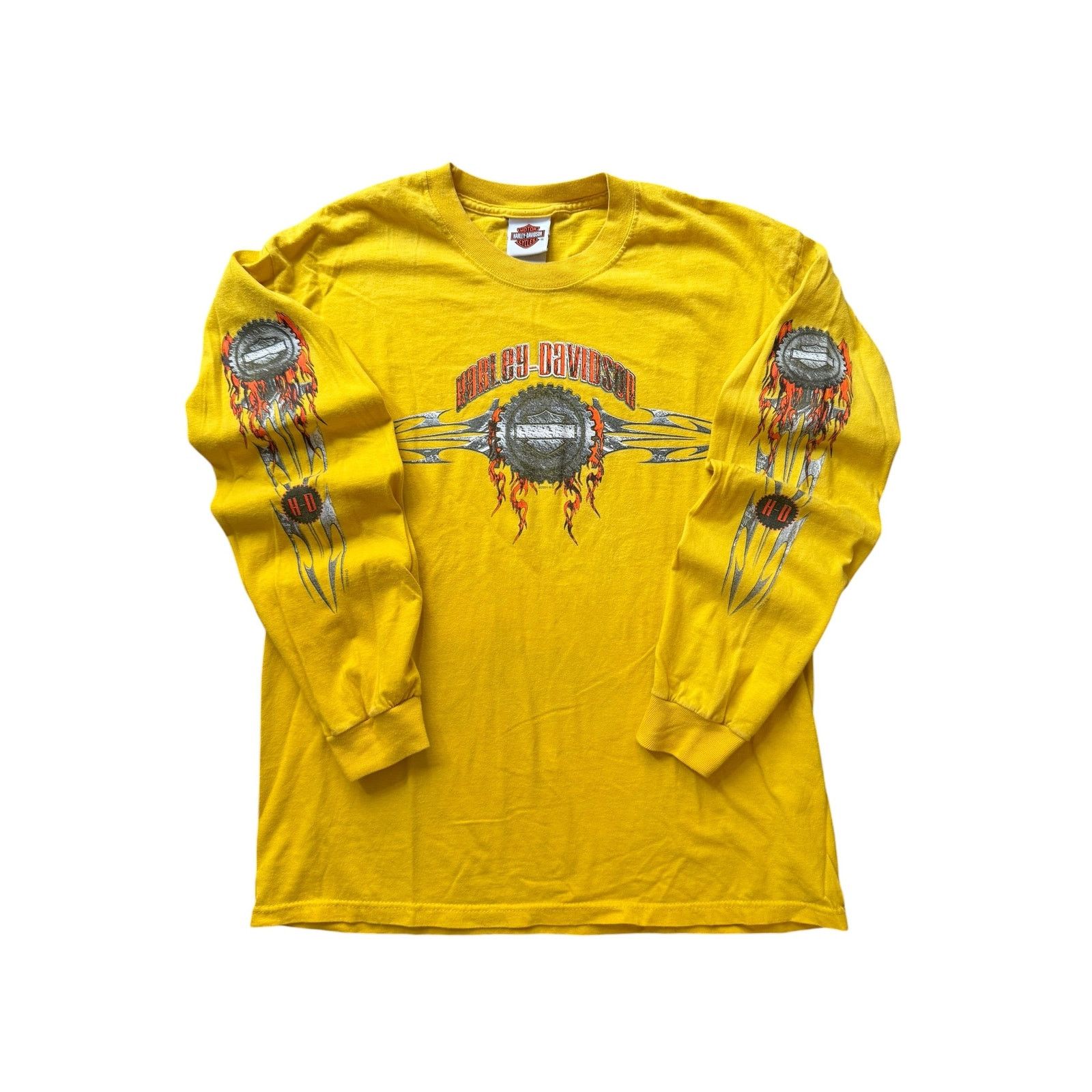 Harley Davidson Vintage Harley Davidson Yellow Long Sleeve Size US L / EU 52-54 / 3 - 1 Thumbnail