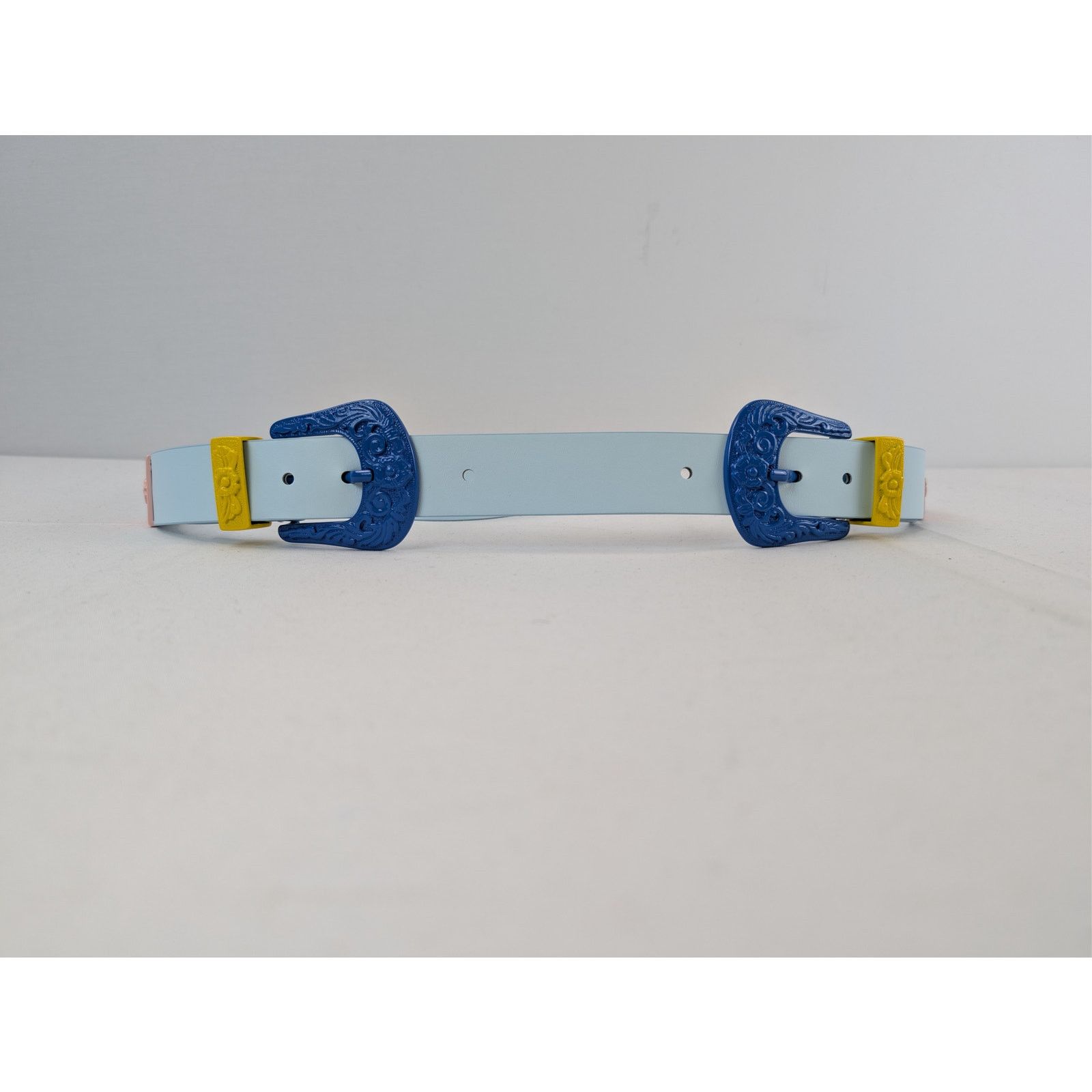 Casablanca o1rshd1 Size: 90 / Leather Comboy Buckle Belt in Light Blue Size 36 - 1 Thumbnail