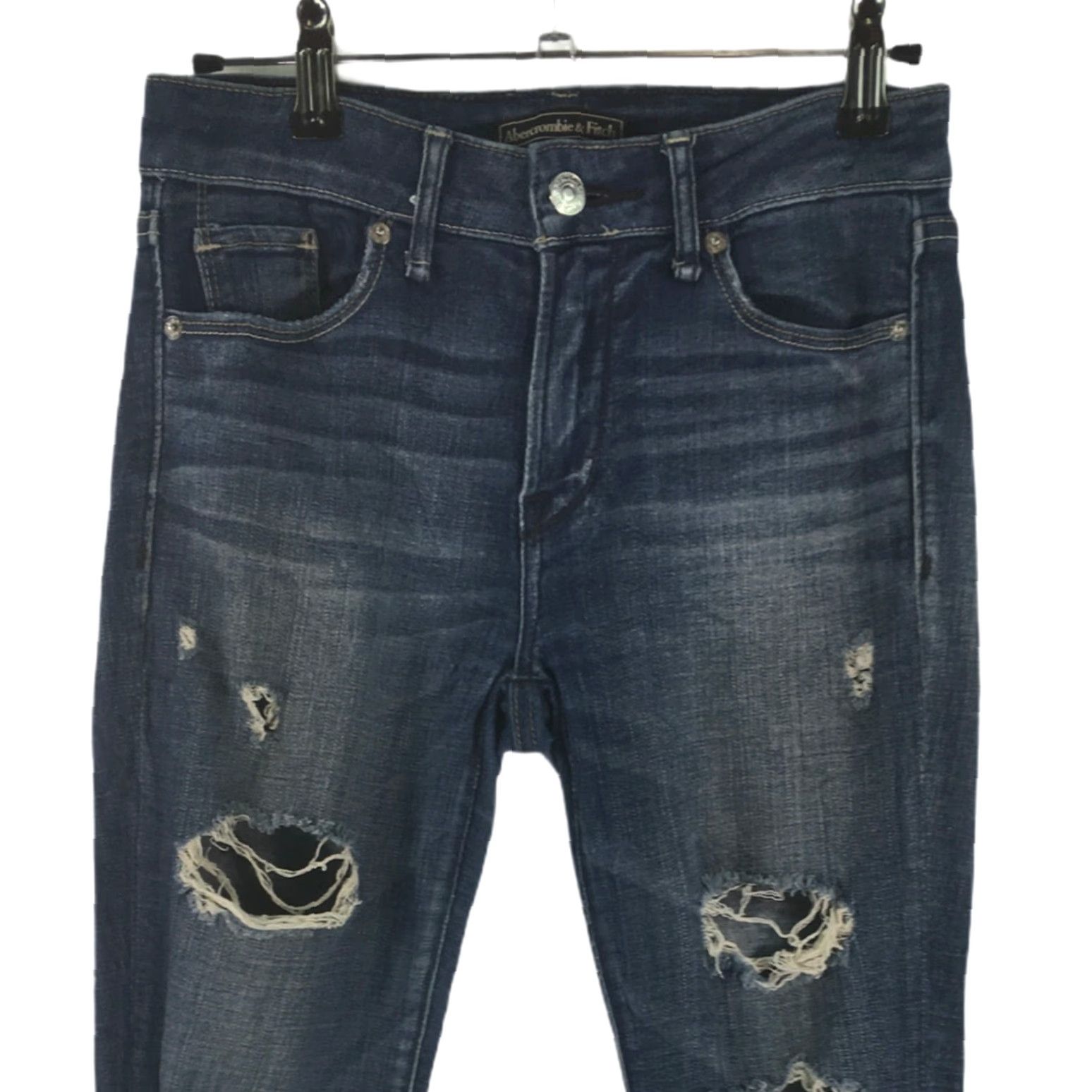 Abercrombie & Fitch Abercrombie & Fitch Signature Collection Jeans Women Distressed Blue Skinny 26" Waist 28" Inseam Size 26 Size 42" / US 20 - 3 Thumbnail