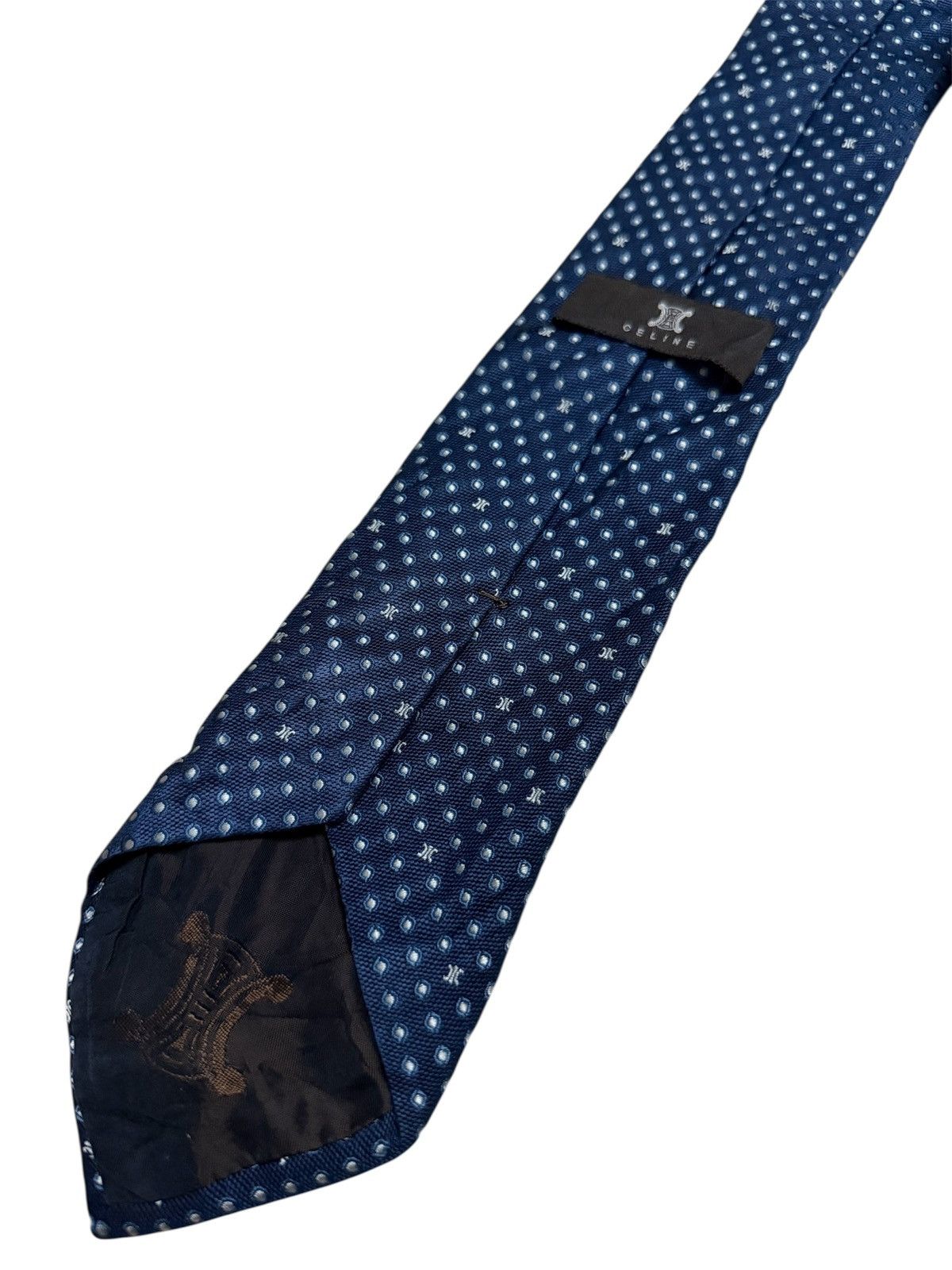 Celine Authentic Luxury Celine Blue Monogram Silk Tie Size ONE SIZE - 2 Thumbnail