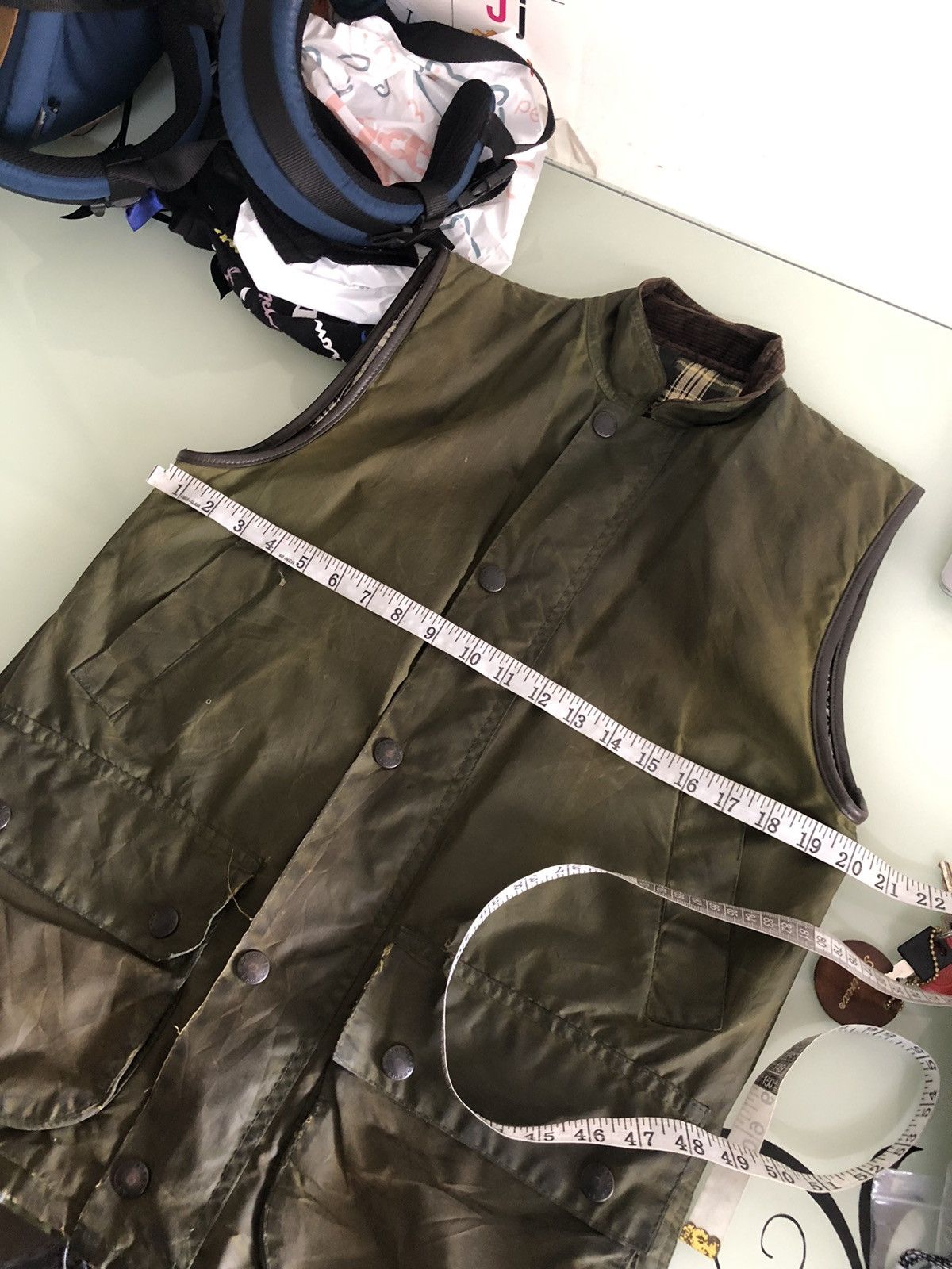 Barbour Nice❗️Vintage Barbour Distressed Wax Vest Jacket Size US S / EU 44-46 / 1 - 24 Thumbnail