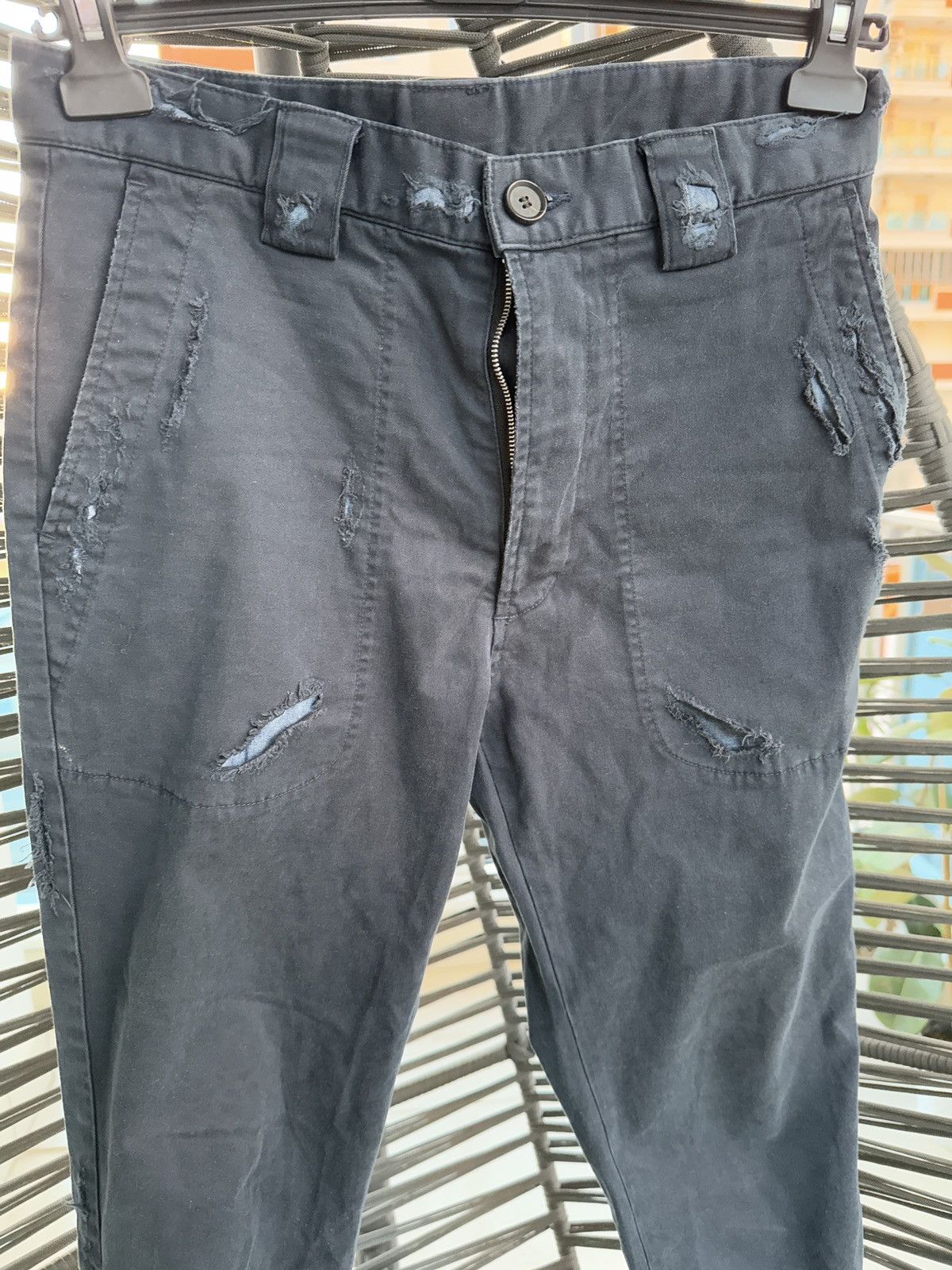 Maison MIHARA YASUHIRO Blue distressed chinos Size US 29 - 3 Thumbnail