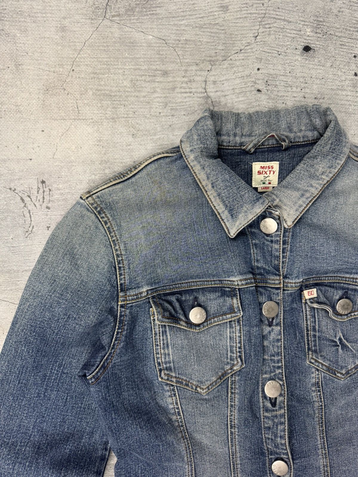 Miss Sixty Vintage Y2K Miss Sixty Denim Biker Jacket Washed Avantgarde Size L / US 10 / IT 46 - 4 Thumbnail