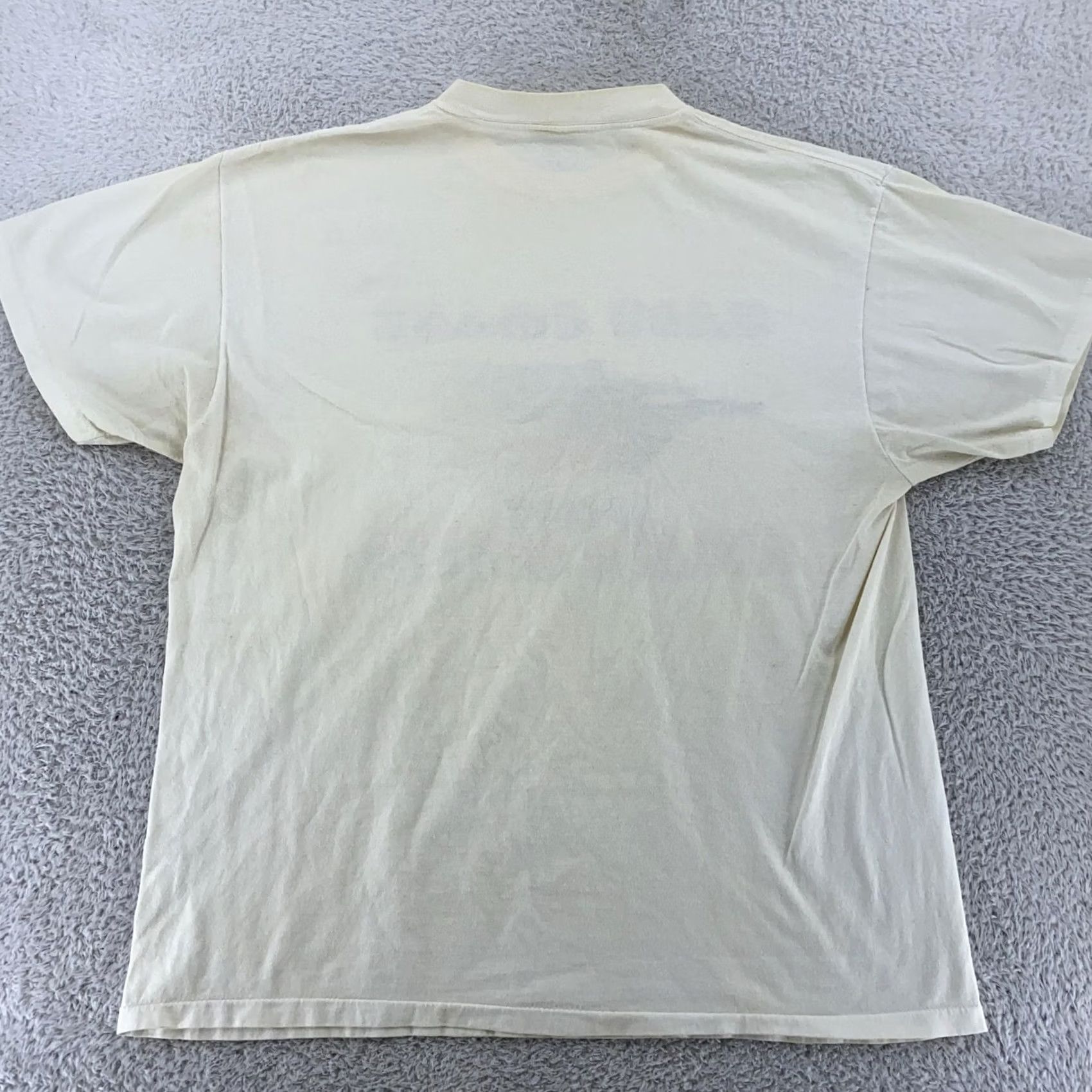 Vintage VINTAGE Distressed East Coast Sport Karate Center T-Shirt L/XL Mens Beige Cotton Short Sleeve Crew Neck Graphic Print 90s Jersey NJ Size US L / EU 52-54 / 3 - 7 Thumbnail