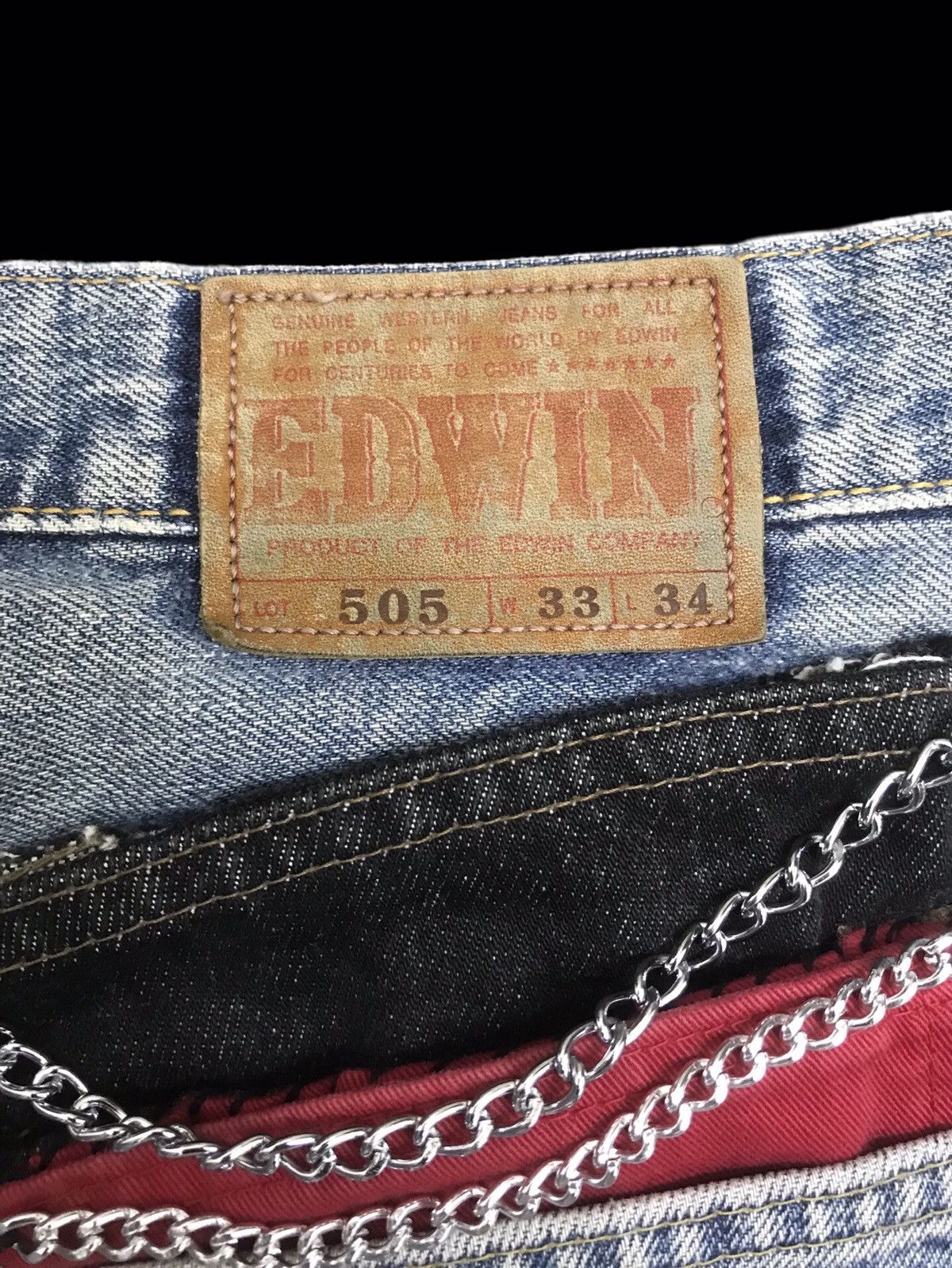Edwin 💥BAGGY💥VINTAGE EDWIN DSTRESSD WIDE BAGGY CUSTOM DENIM F327 Size US 33 - 16 Thumbnail