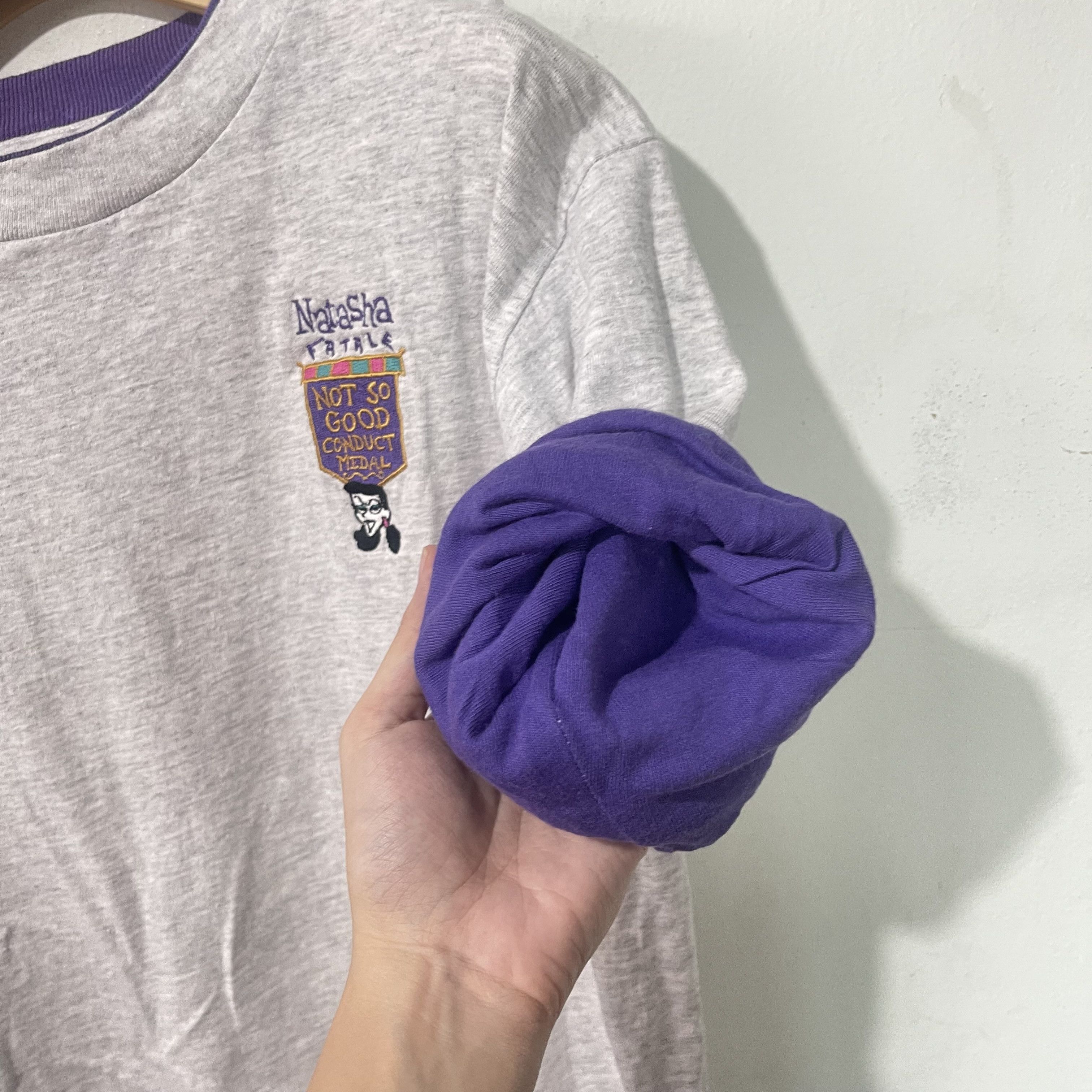 Vintage Vintage 90s Natasha Fatale Embroidered T-Shirt Size US L / EU 52-54 / 3 - 6 Thumbnail