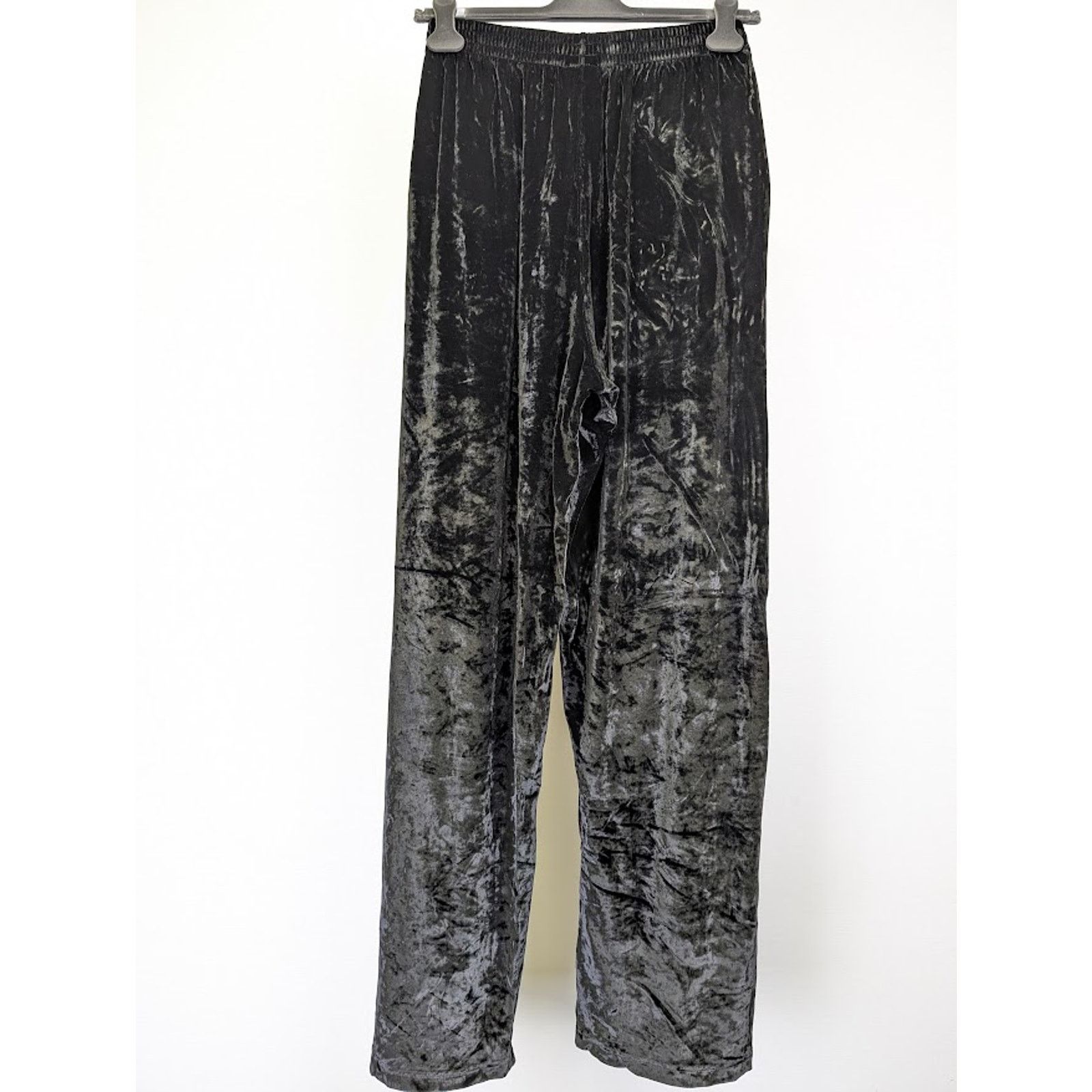 Balenciaga o1rshd1 Baggy Pants BB Paris Icon Shiny Velvet in Black Size US 32 / EU 48 - 11 Thumbnail