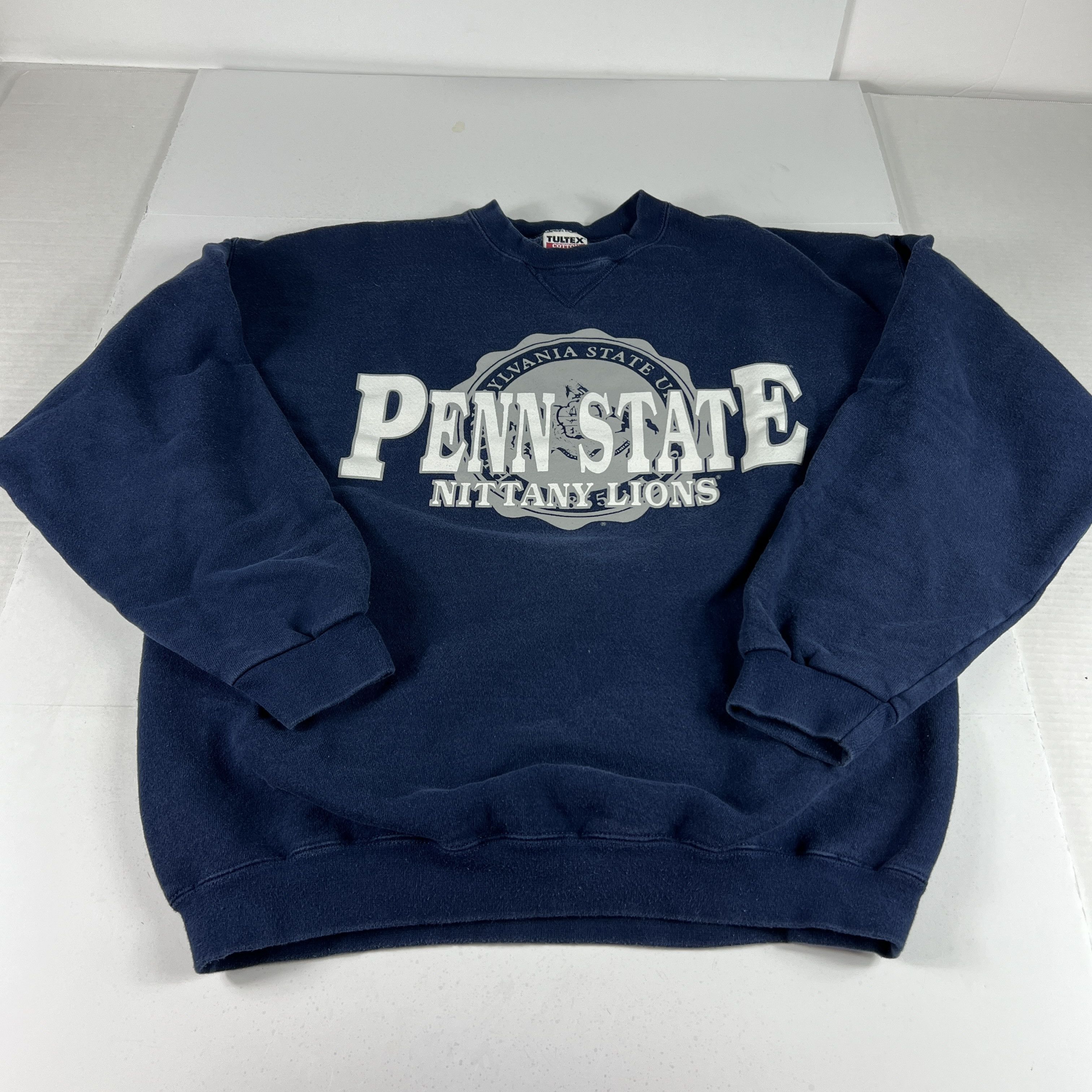 NCAA × Tultex × Vintage VTG Penn State Nittany Lions Sweatshirt Blue Faded Crewneck Size US L / EU 52-54 / 3 - 1 Thumbnail