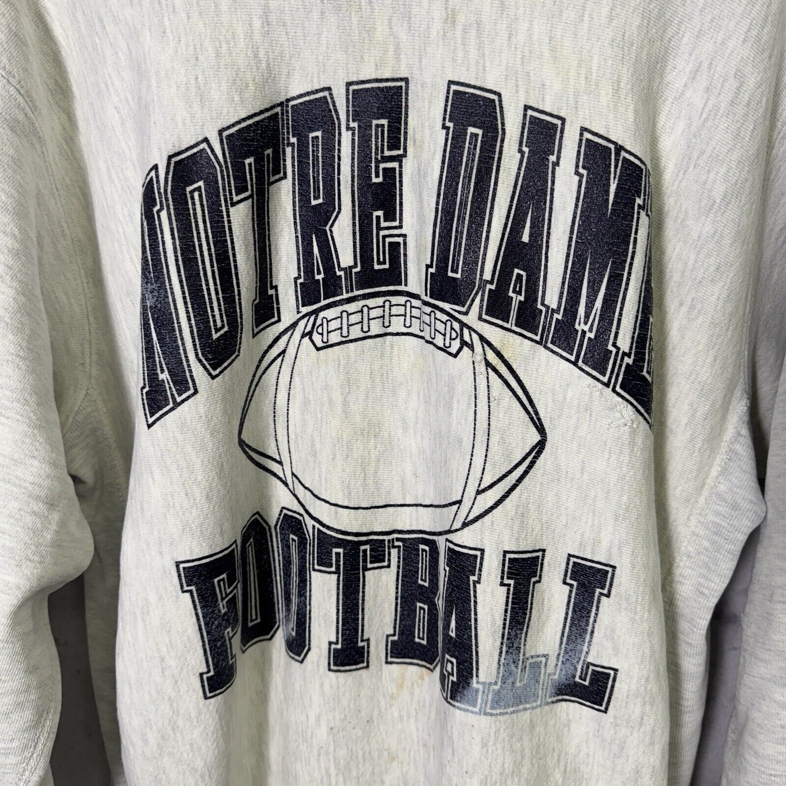 Vintage Vintage Notre Dame Football Sweatshirt Mens Large Gray 90s Size US L / EU 52-54 / 3 - 3 Thumbnail