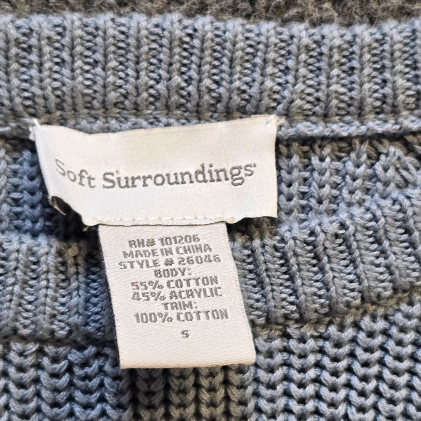 Soft Surroundings Soft Surroundings Sweater Womens Small Blue Chunky Knit Crochet Lace Hem Casual Shirt Size S / US 4 / IT 40 - 3 Thumbnail