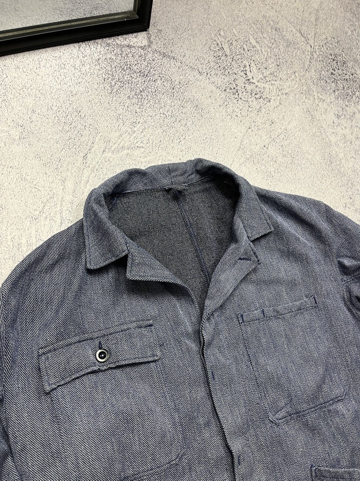 Vintage Vintage 90's French Work Denim Jacket Le Laboureur Lutteurs Size US L / EU 52-54 / 3 - 6 Thumbnail