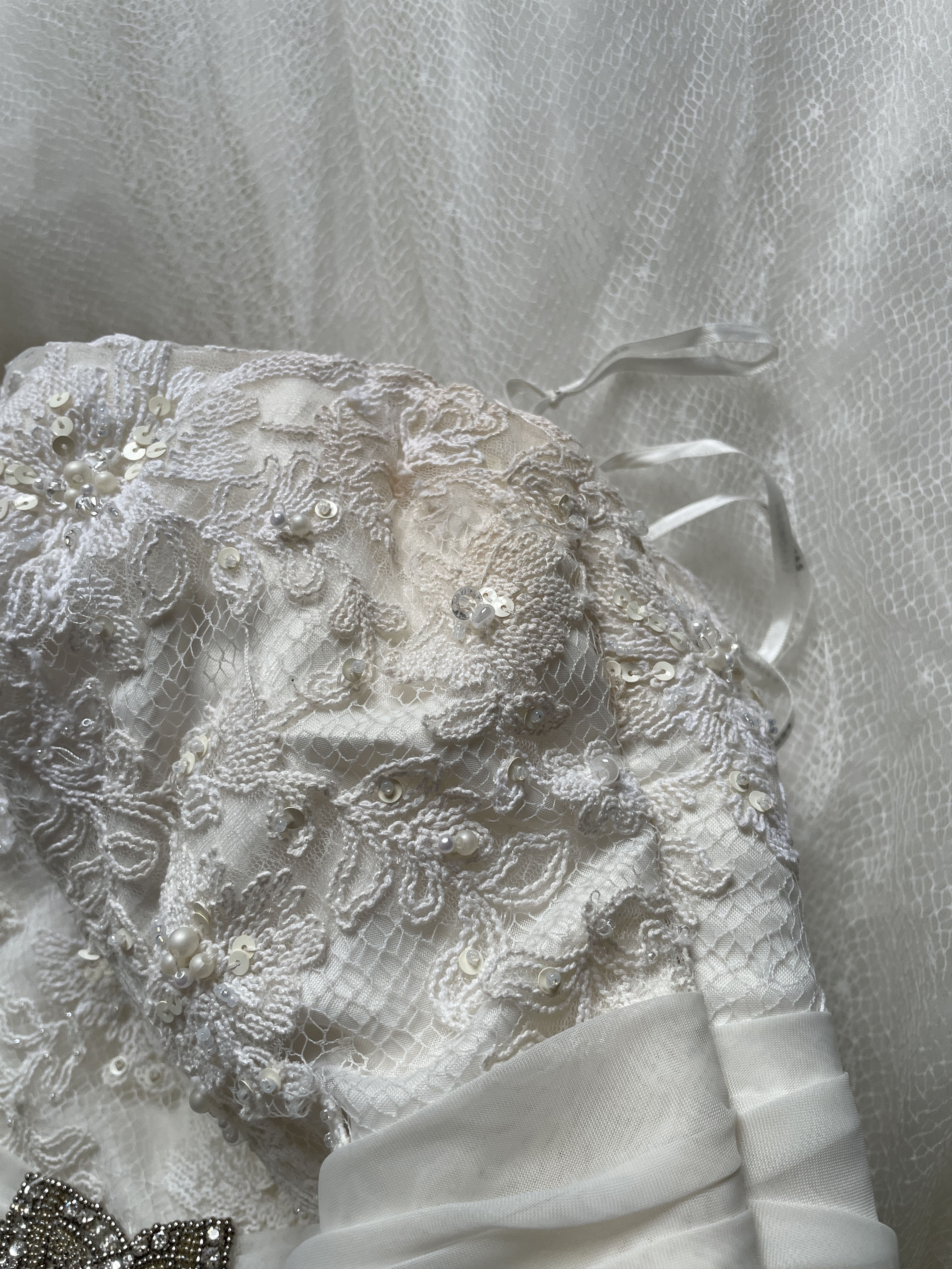 Other Pronovias Barcelona Strapless ALine Laces Wedding Dress Gown Size XL / US 12-14 / IT 48-50 - 13 Thumbnail