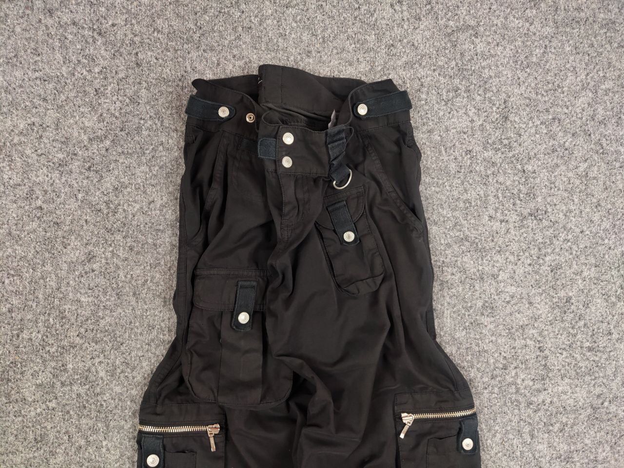 If Six Was Nine Rare Vintage Y2K Japanese Black cotton Cargo Baggy Pants Size US 32 / EU 48 - 7 Thumbnail
